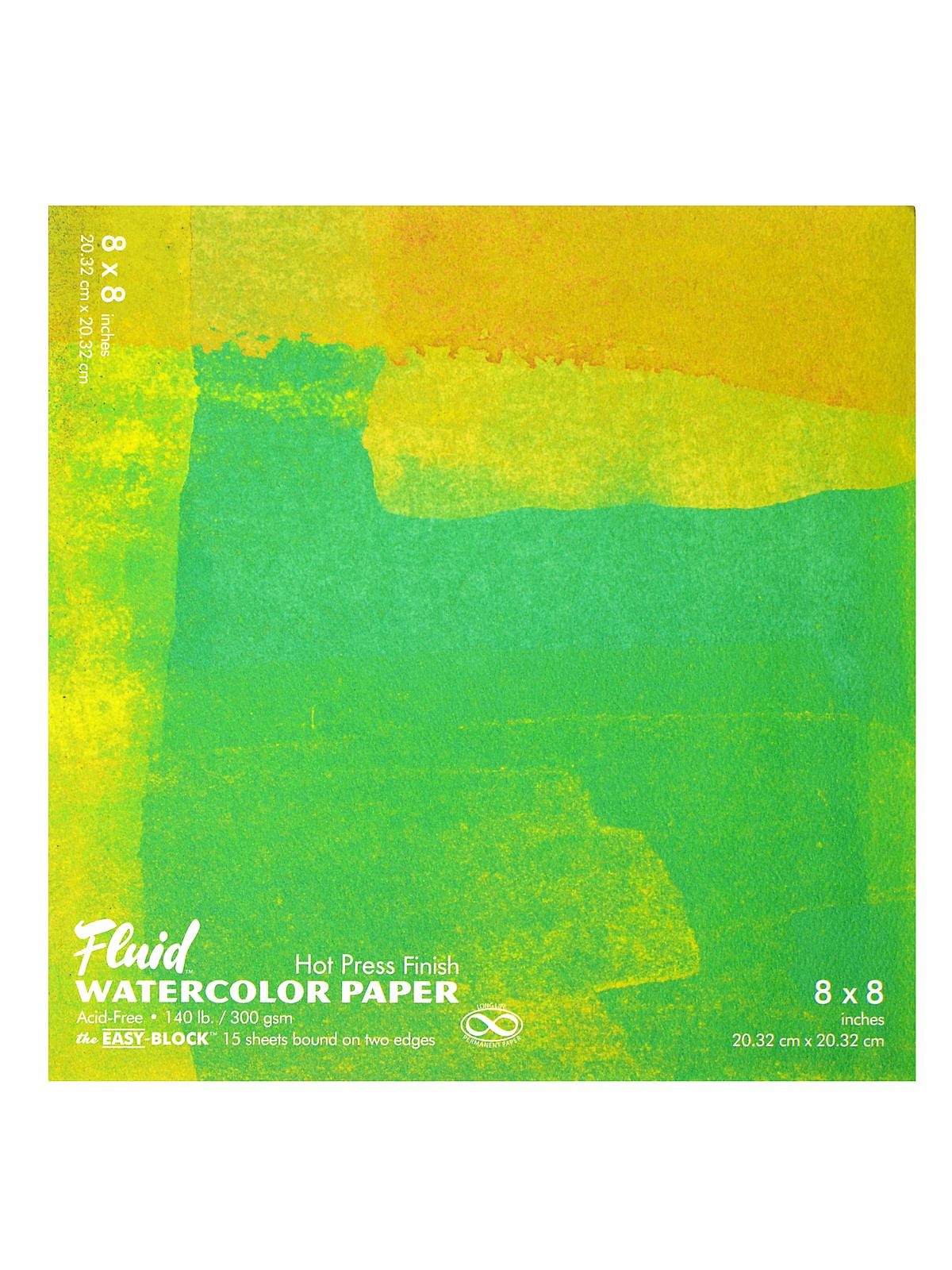 Hot Press Watercolor Paper block 8 in. x 8 in. 15 sheets