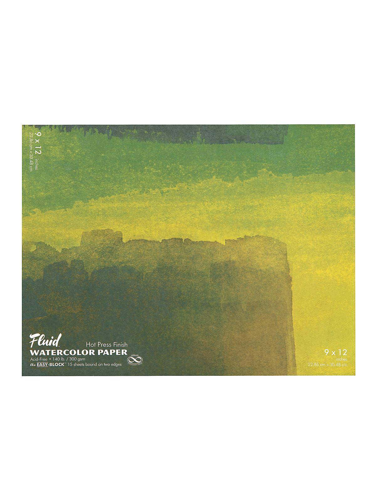 Hot Press Watercolor Paper block 9 in. x 12 in. 15 sheets