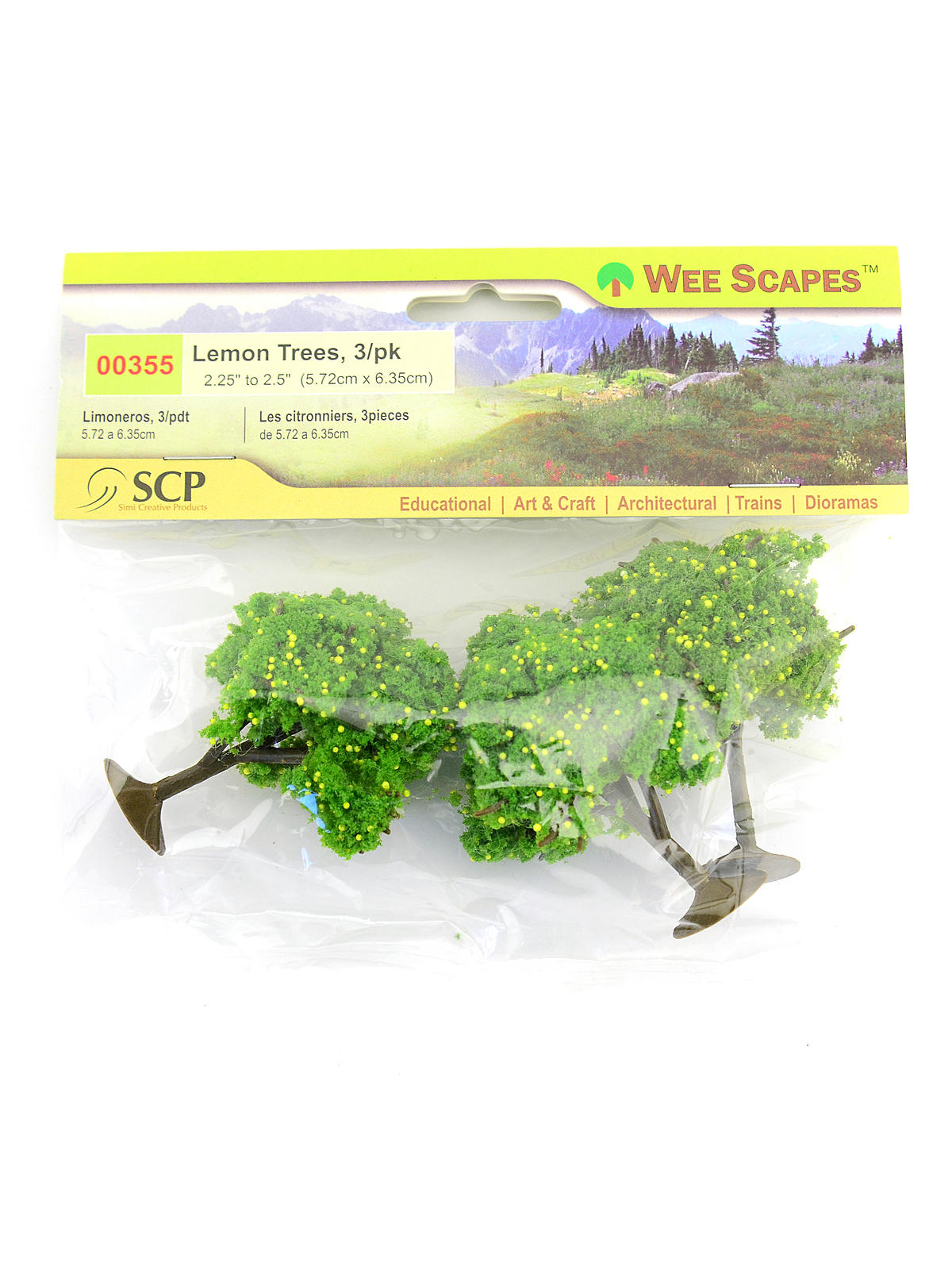 Architectural Model Trees lemon trees 2 1 4 in. - 2 1 2 in. pack of 3