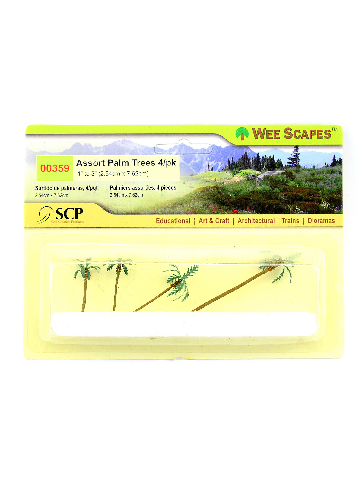 Architectural Model Trees Assorted Palm Trees 1 In. - 3 In. Pack Of 4