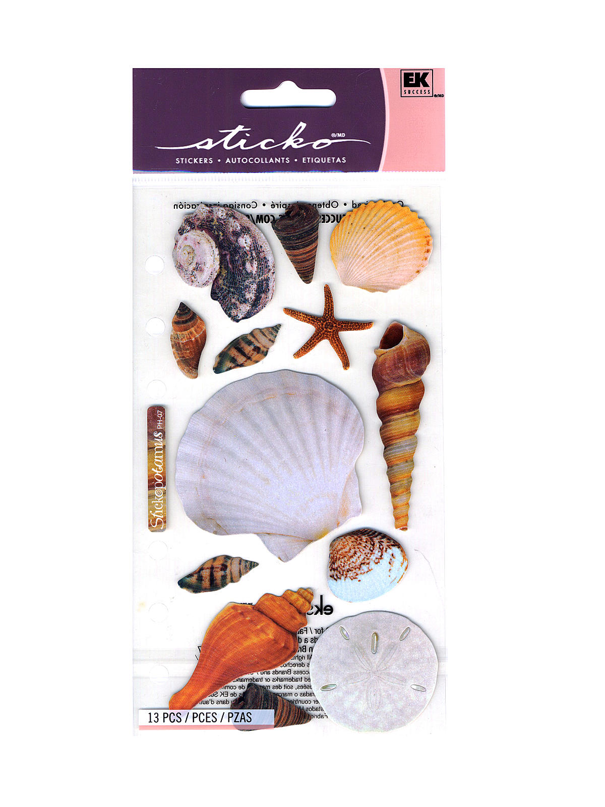 Classic Stickers seashells 14 pieces