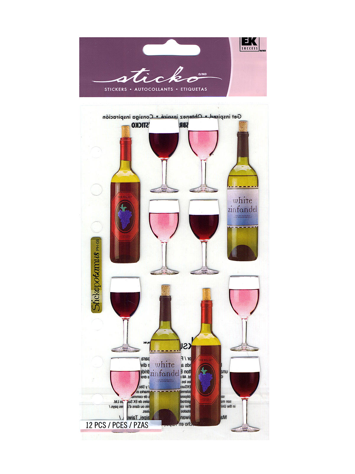 Classic Stickers wine 12 pieces