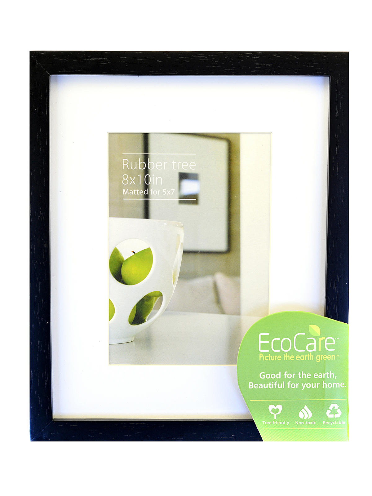 EcoCare Frames black rubberwood 8 in. x 10 in. 5 in. x 7 in. opening