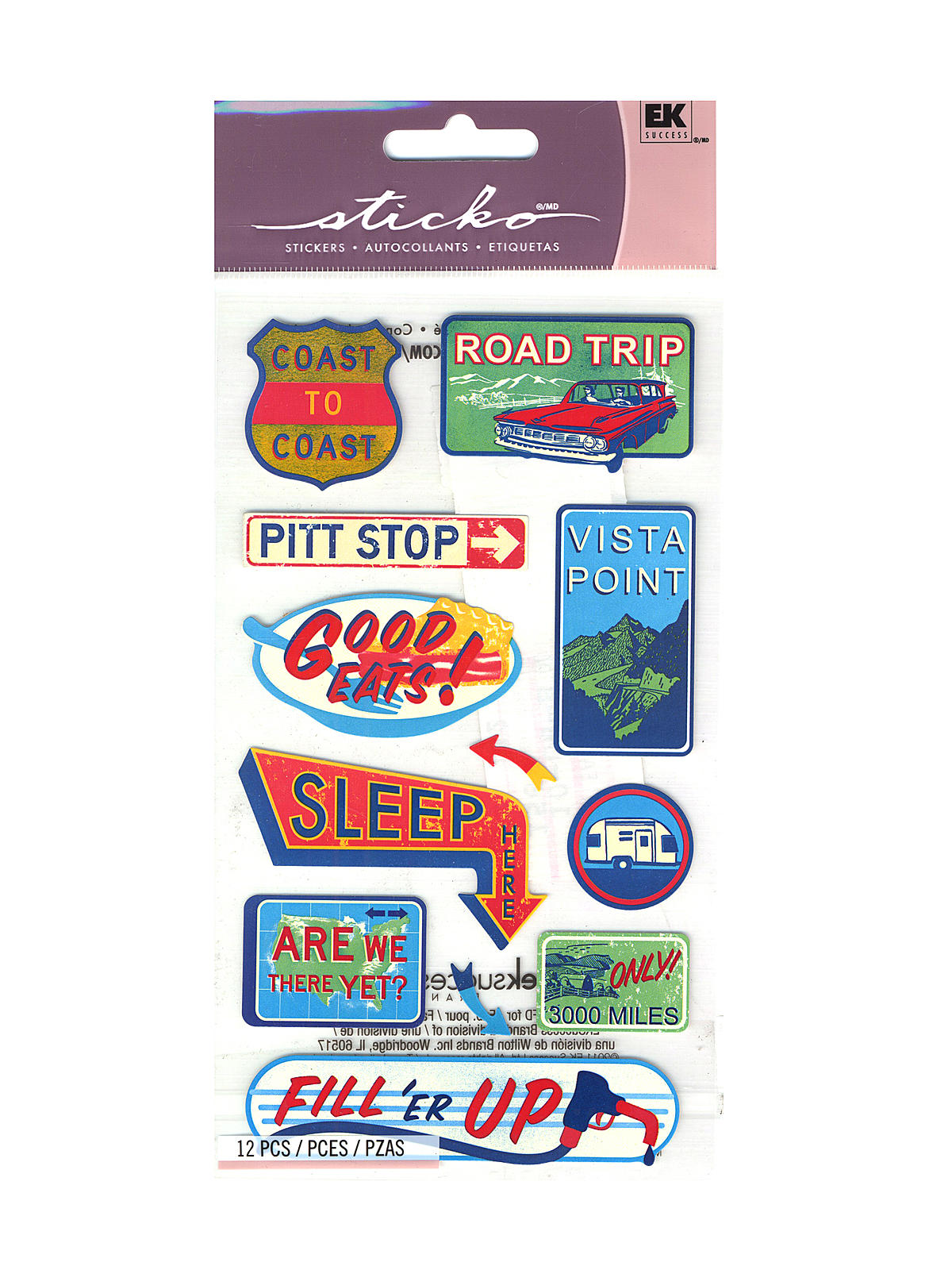Classic Stickers coast to coast 12 pieces