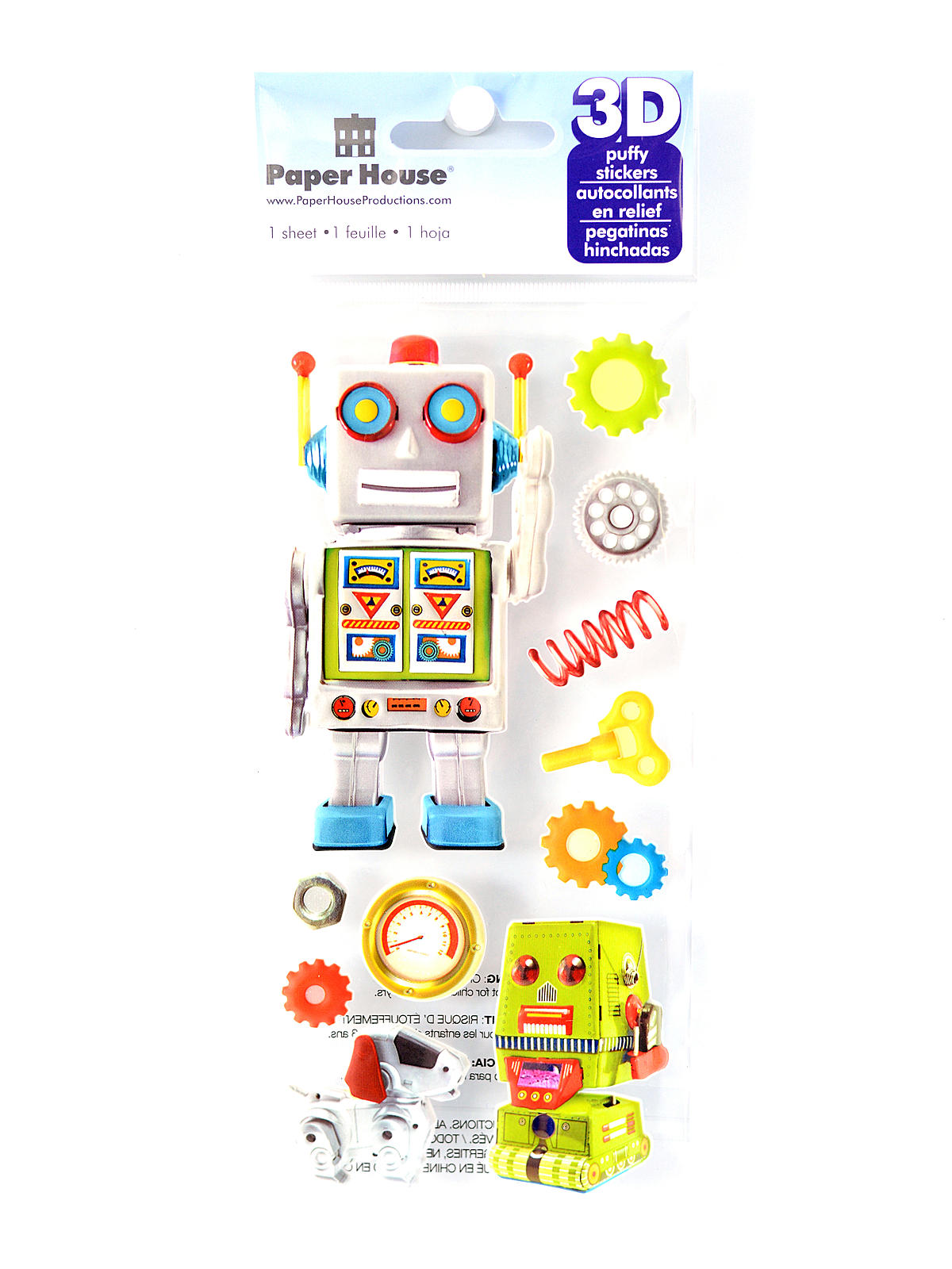 3D Puffy Stickers Robots