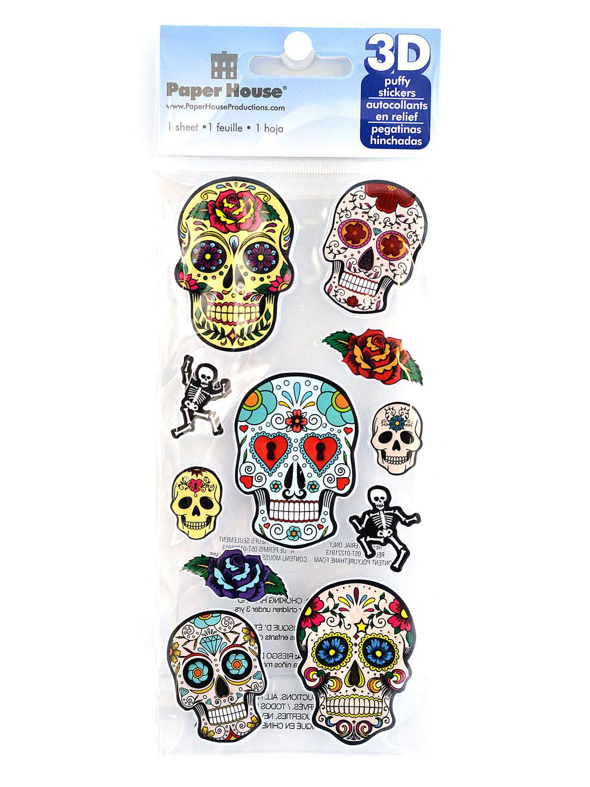 3D Puffy Stickers sugar skulls