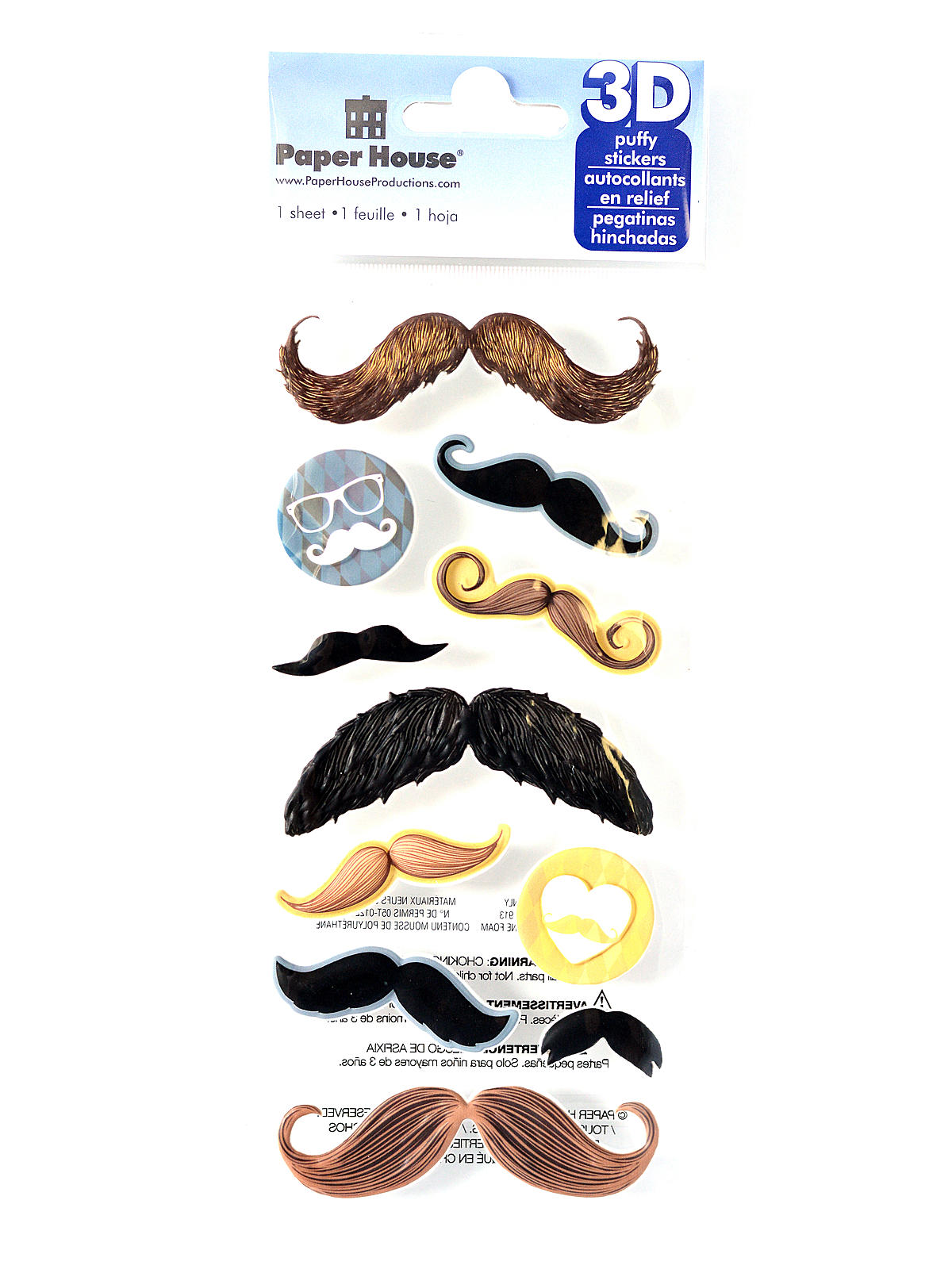 3d Puffy Stickers Moustaches