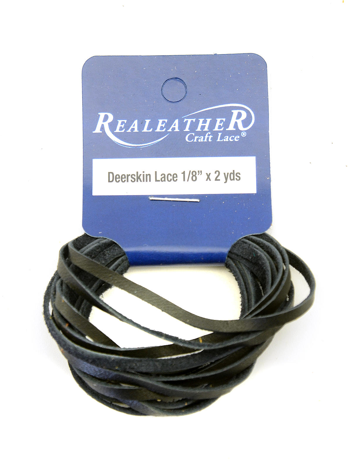 Realeather Deerskin Lace Black 1 8 In. X 2 Yds. Hank