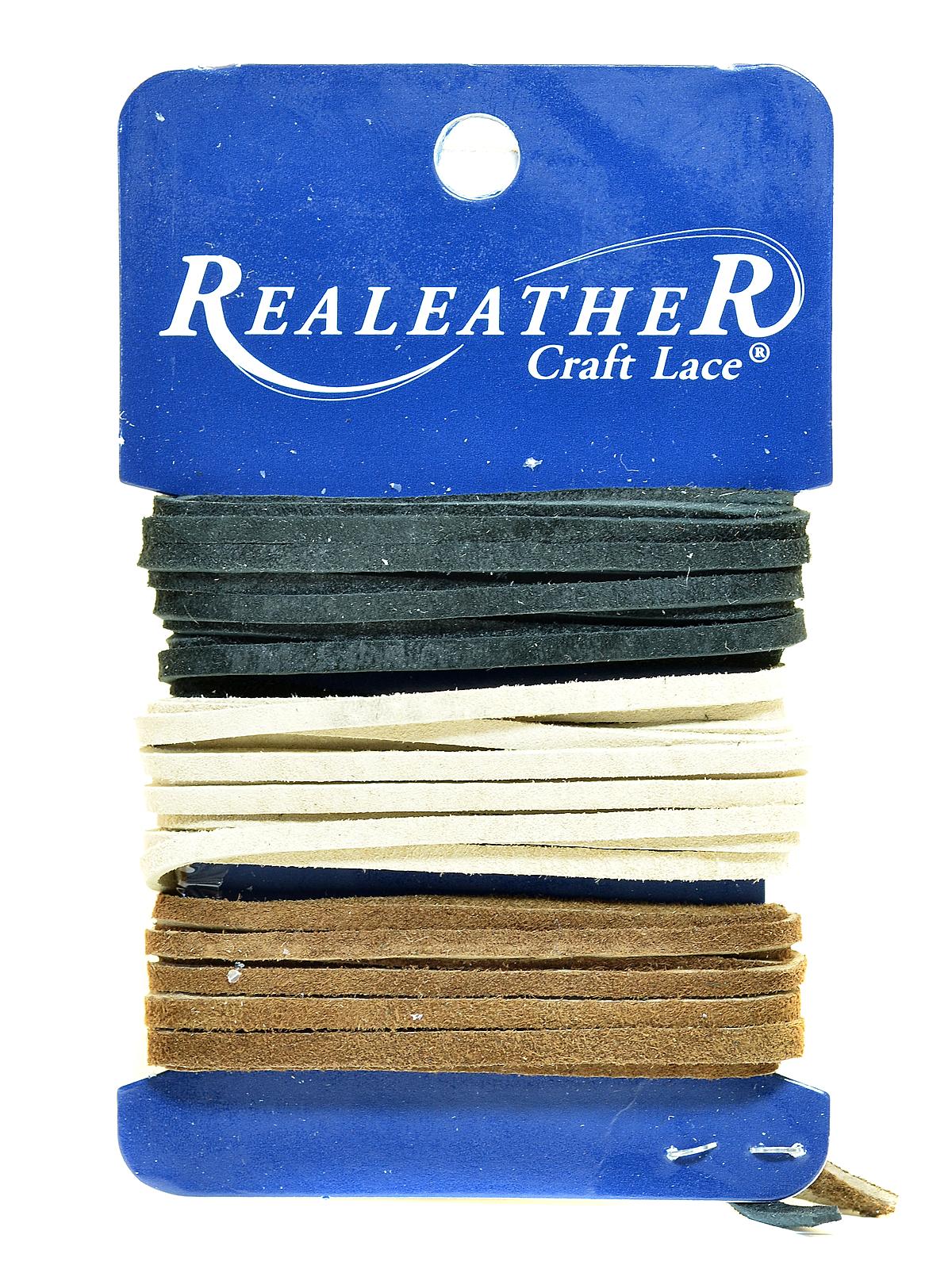 Realeather Sof-suede Lace Value Pack Of 3 3 32 In. X 8 Ft. Black, Cafe, Sand
