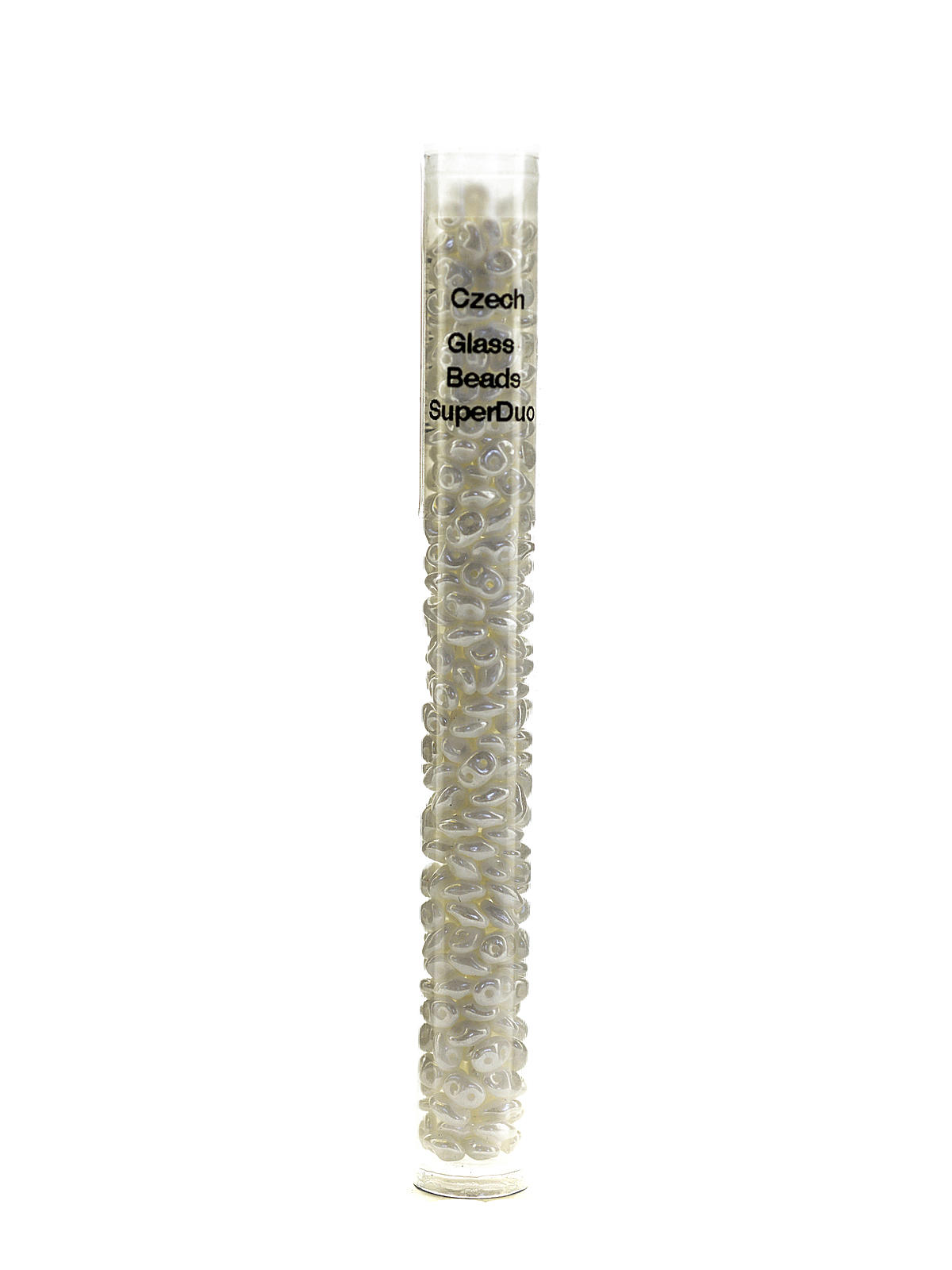 Super Duo Beads White Lustre 2.5 Mm X 5 Mm 24 Gm Tube