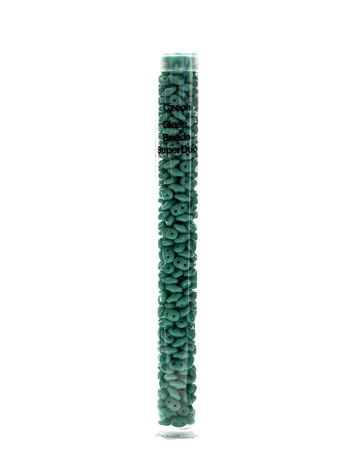 Super Duo Beads Turquoise Green 2.5 Mm X 5 Mm 24 Gm Tube