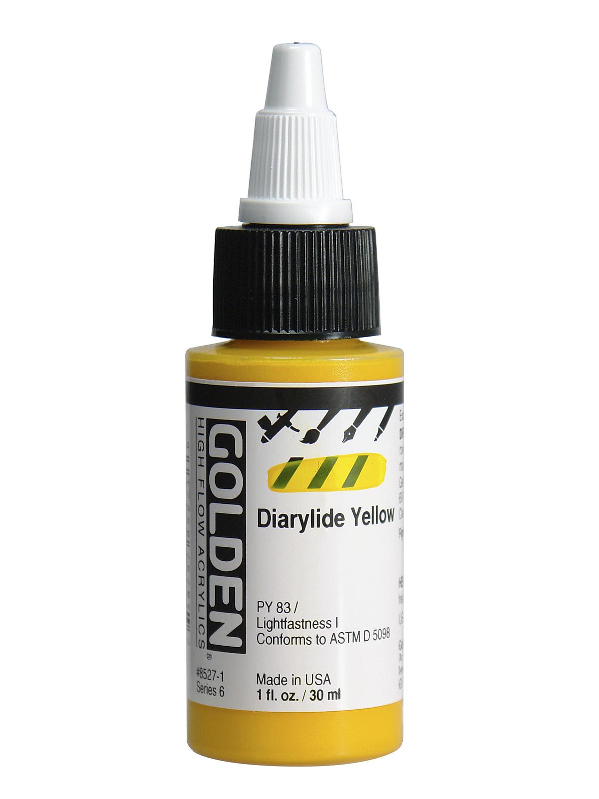 High Flow Acrylics diarylide yellow 1 oz.