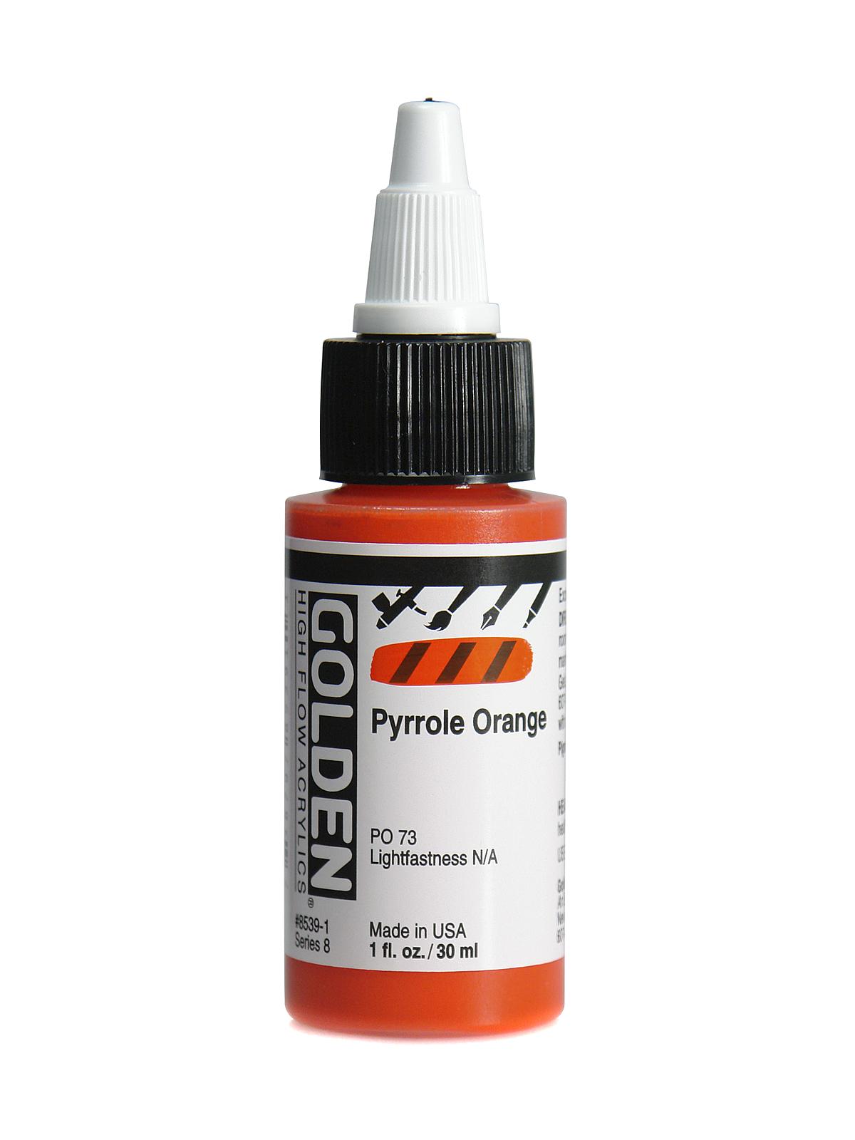 High Flow Acrylics pyrrole orange 1 oz.