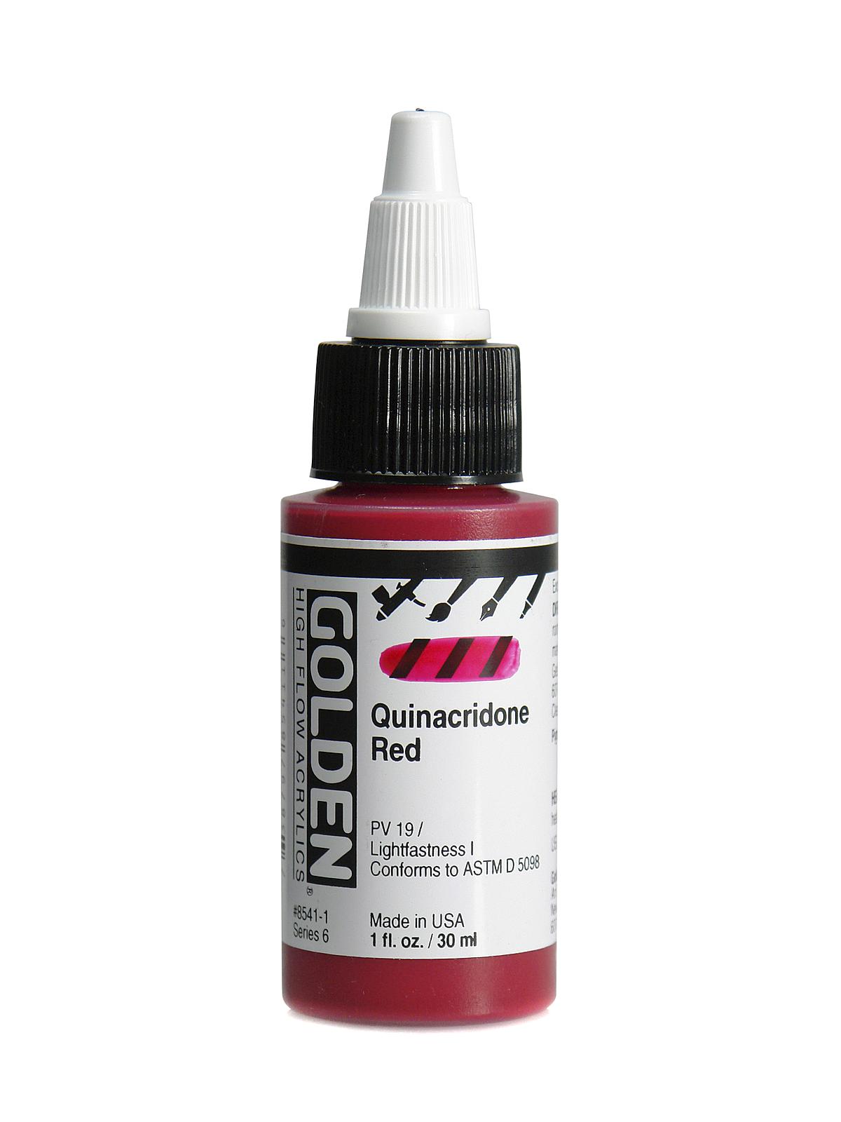 High Flow Acrylics quinacridone red 1 oz.