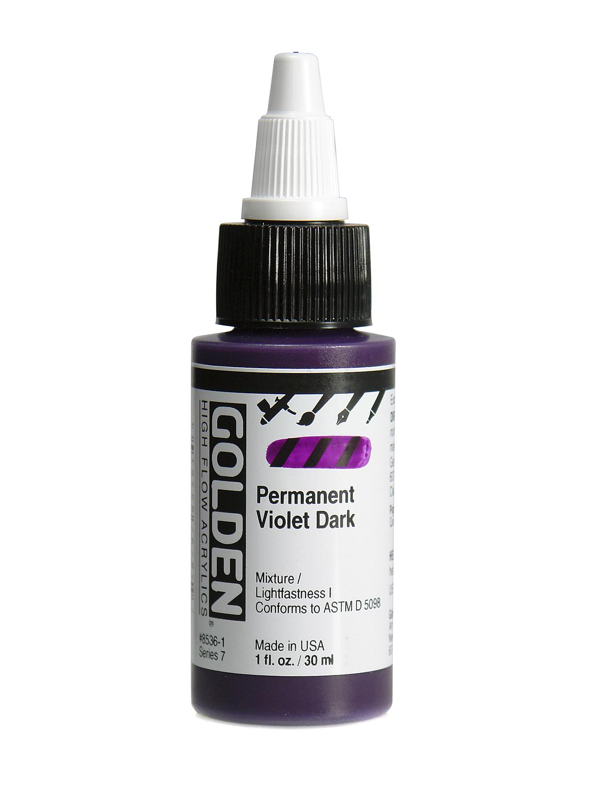 High Flow Acrylics permanent violet dark 1 oz.