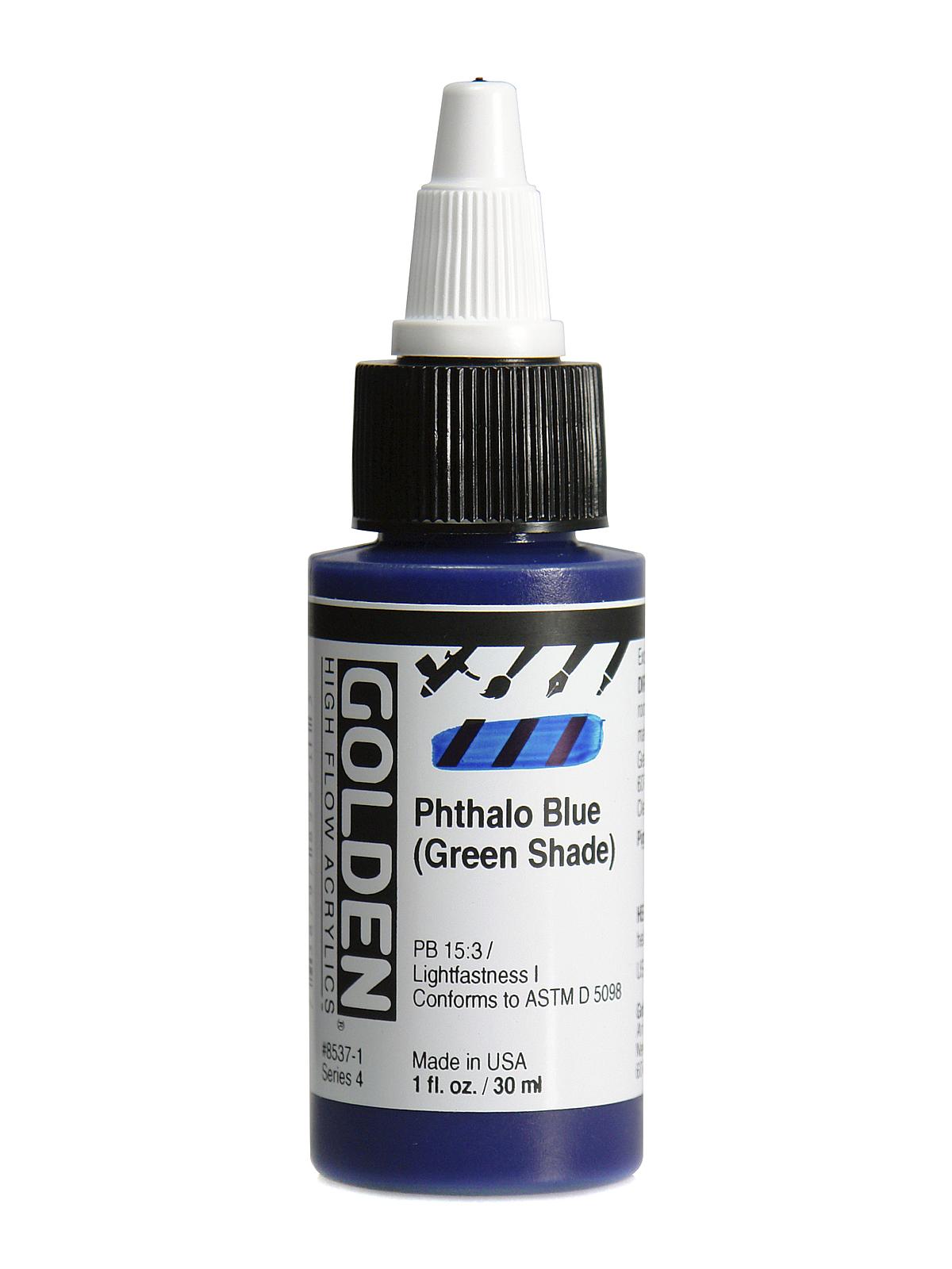 High Flow Acrylics phthalo blue (green shade) 1 oz.