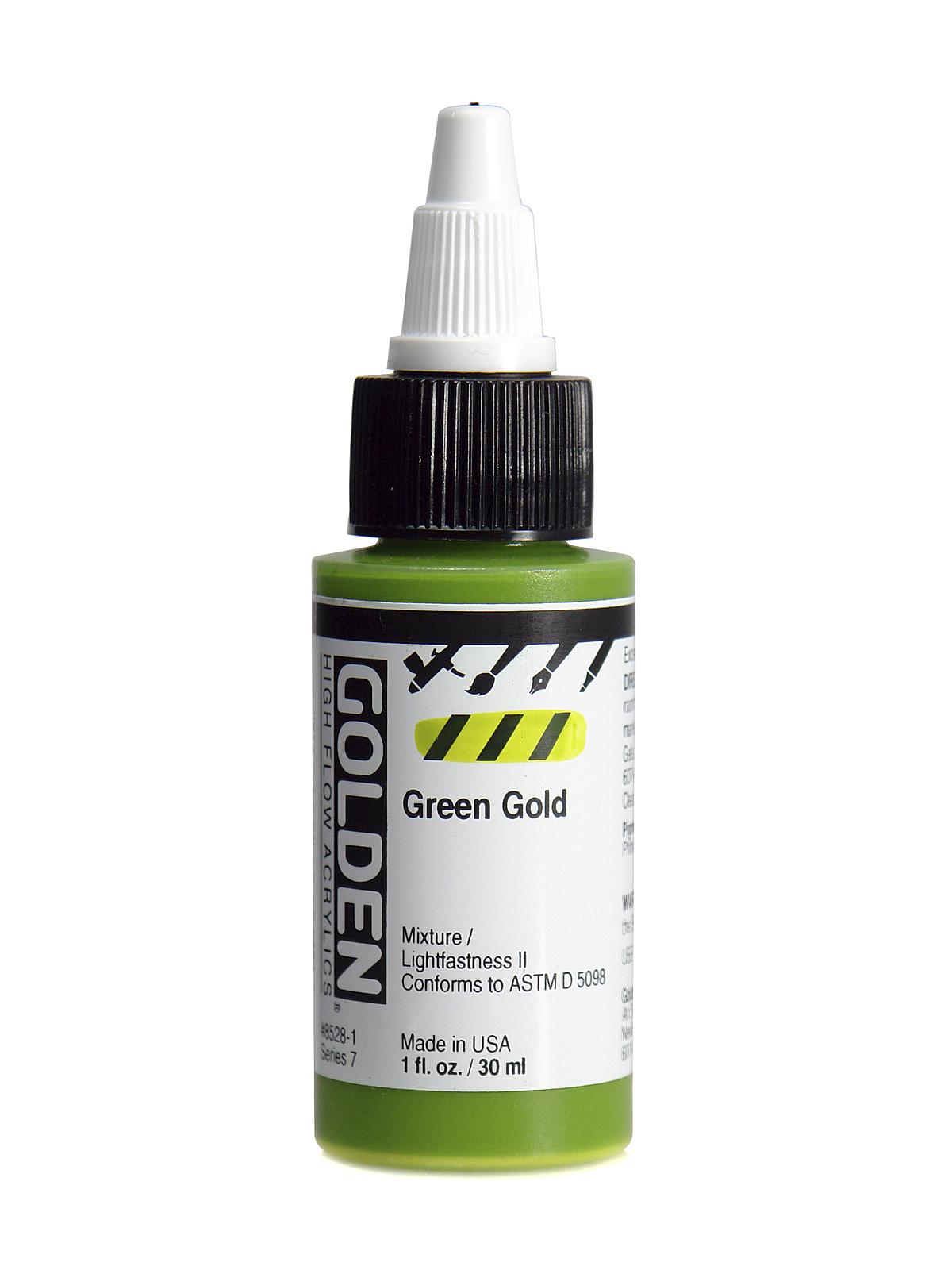 High Flow Acrylics green gold 1 oz.