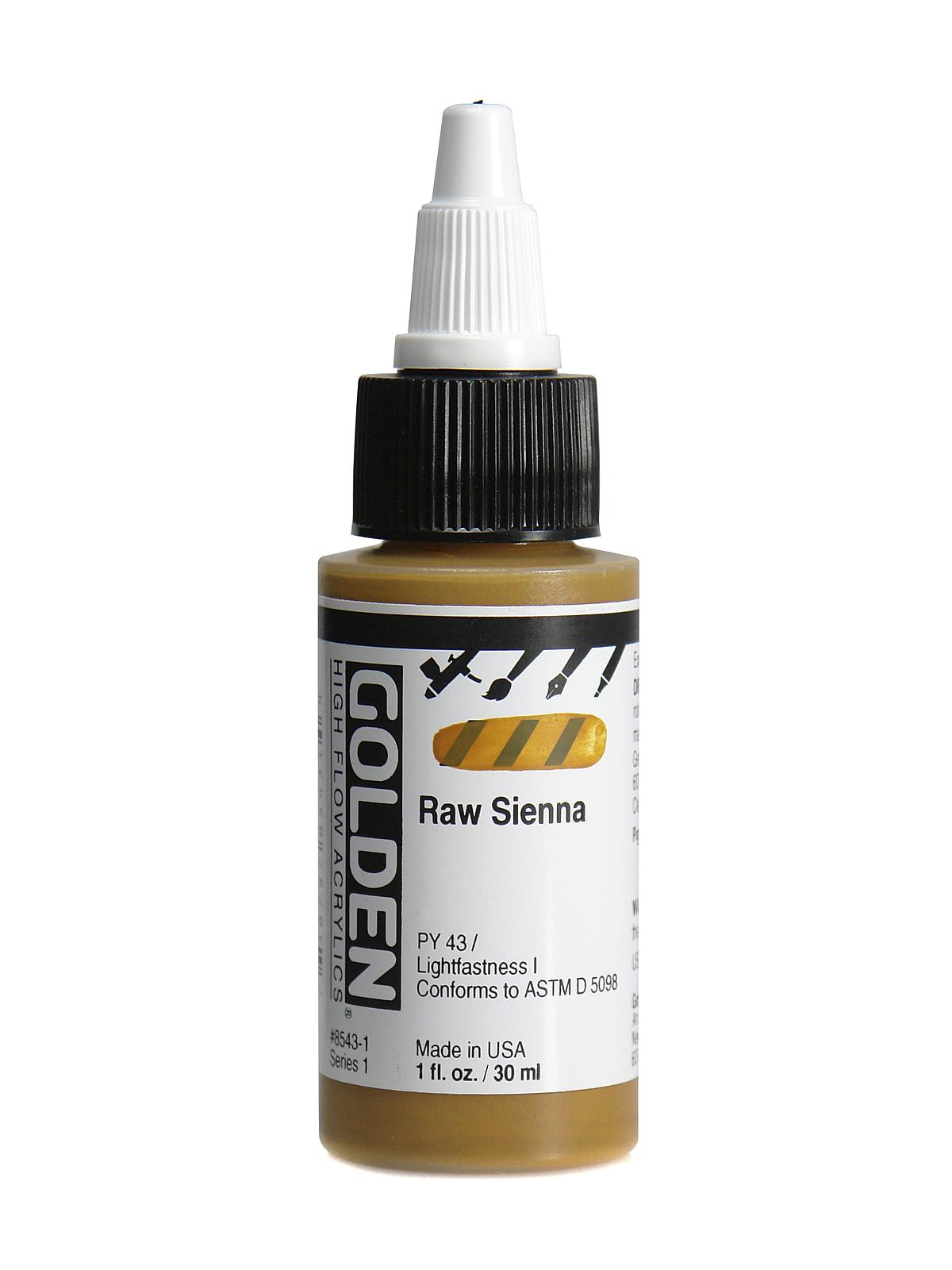 High Flow Acrylics Raw Sienna 1 Oz.