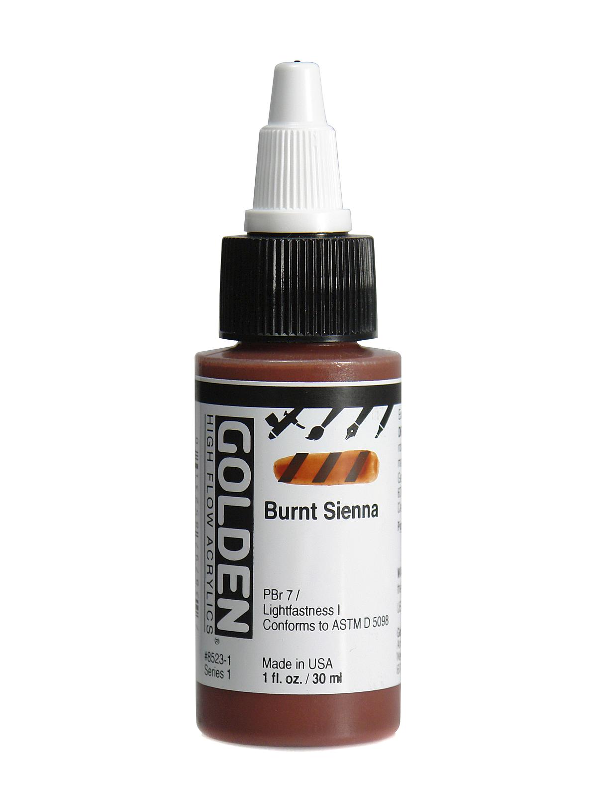 High Flow Acrylics burnt sienna 1 oz.