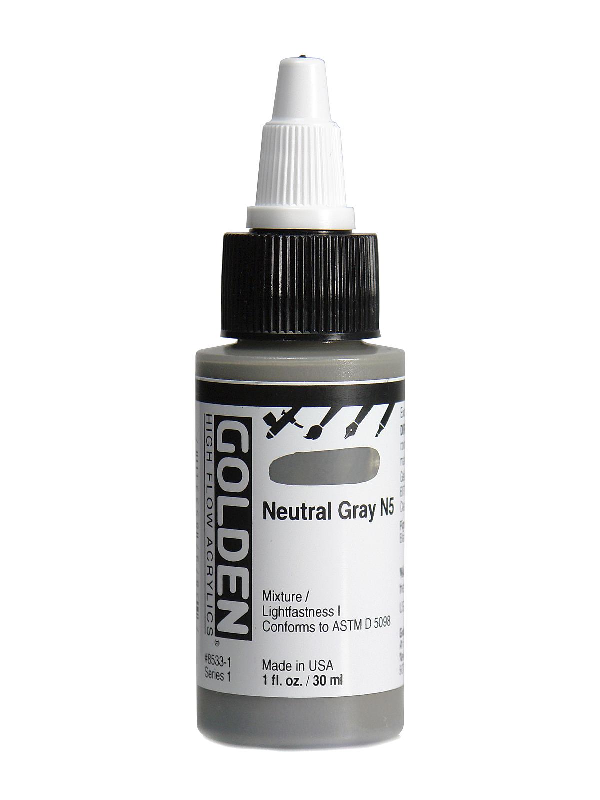 High Flow Acrylics neutral gray N5 1 oz.