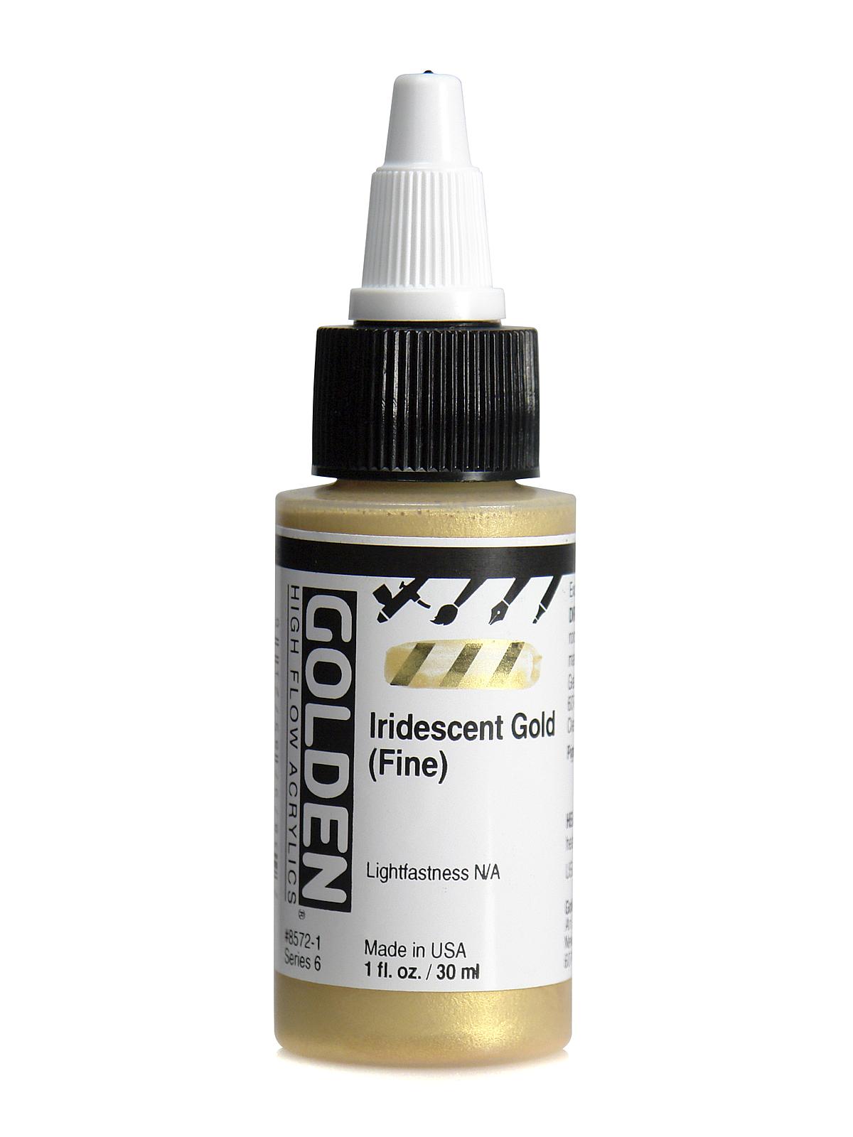 High Flow Acrylics iridescent gold (fine) 1 oz.