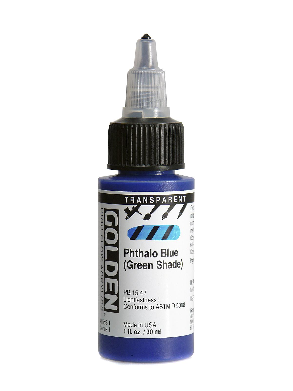High Flow Acrylics transparent phthalo blue GS 1 oz.