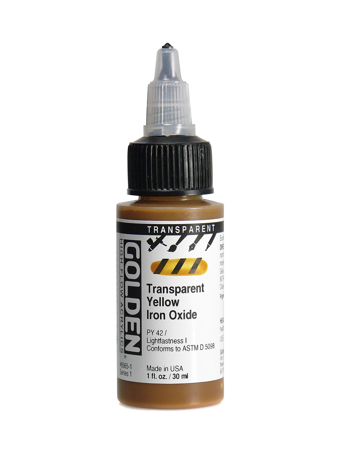 High Flow Acrylics transparent yellow iron oxide 1 oz.