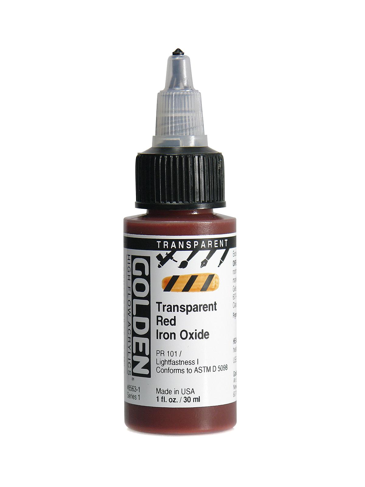 High Flow Acrylics transparent red iron oxide 1 oz.