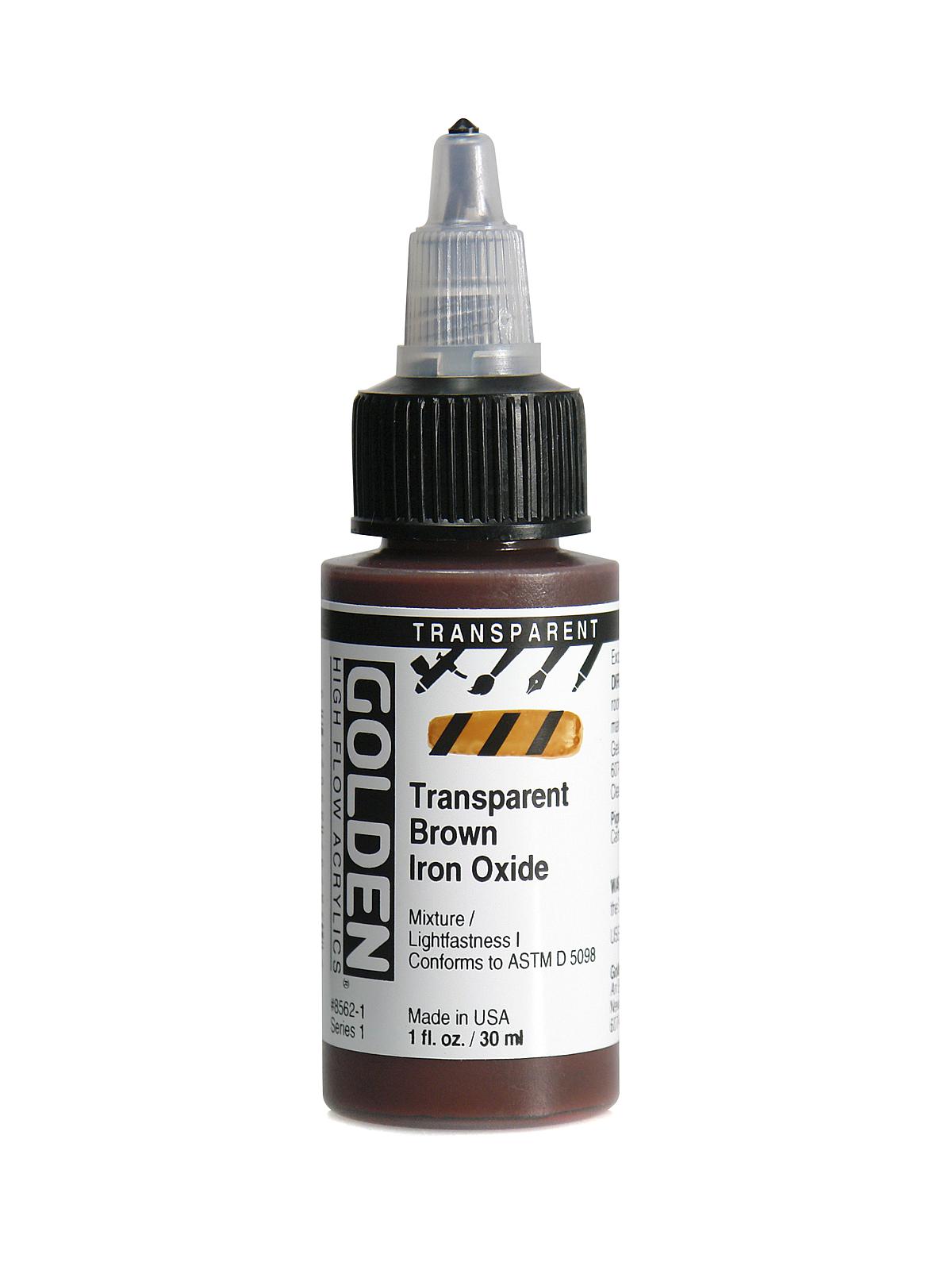High Flow Acrylics transparent brown iron oxide 1 oz.