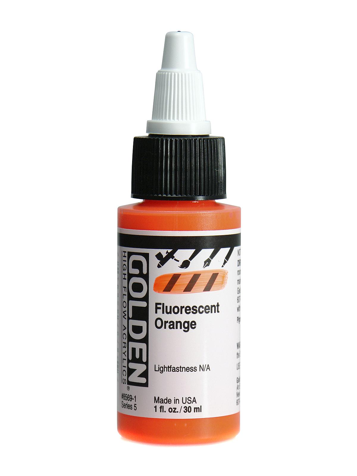 High Flow Acrylics fluorescent orange 1 oz.