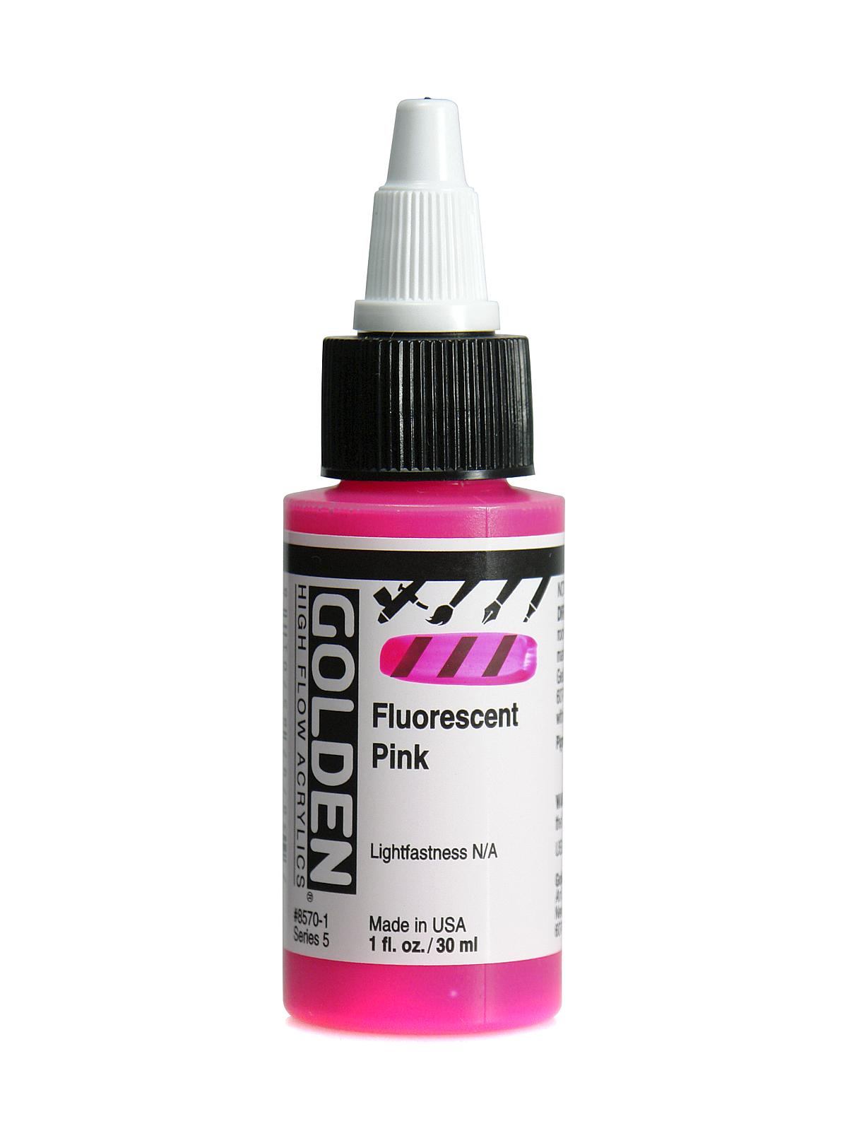 High Flow Acrylics fluorescent pink 1 oz.