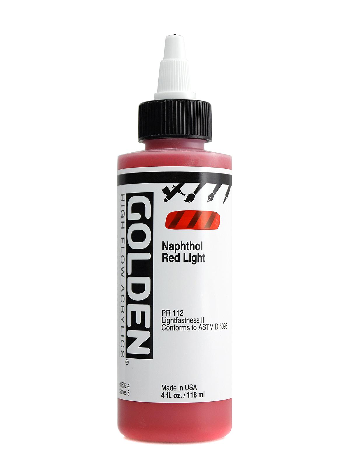 High Flow Acrylics napthol red light 4 oz.