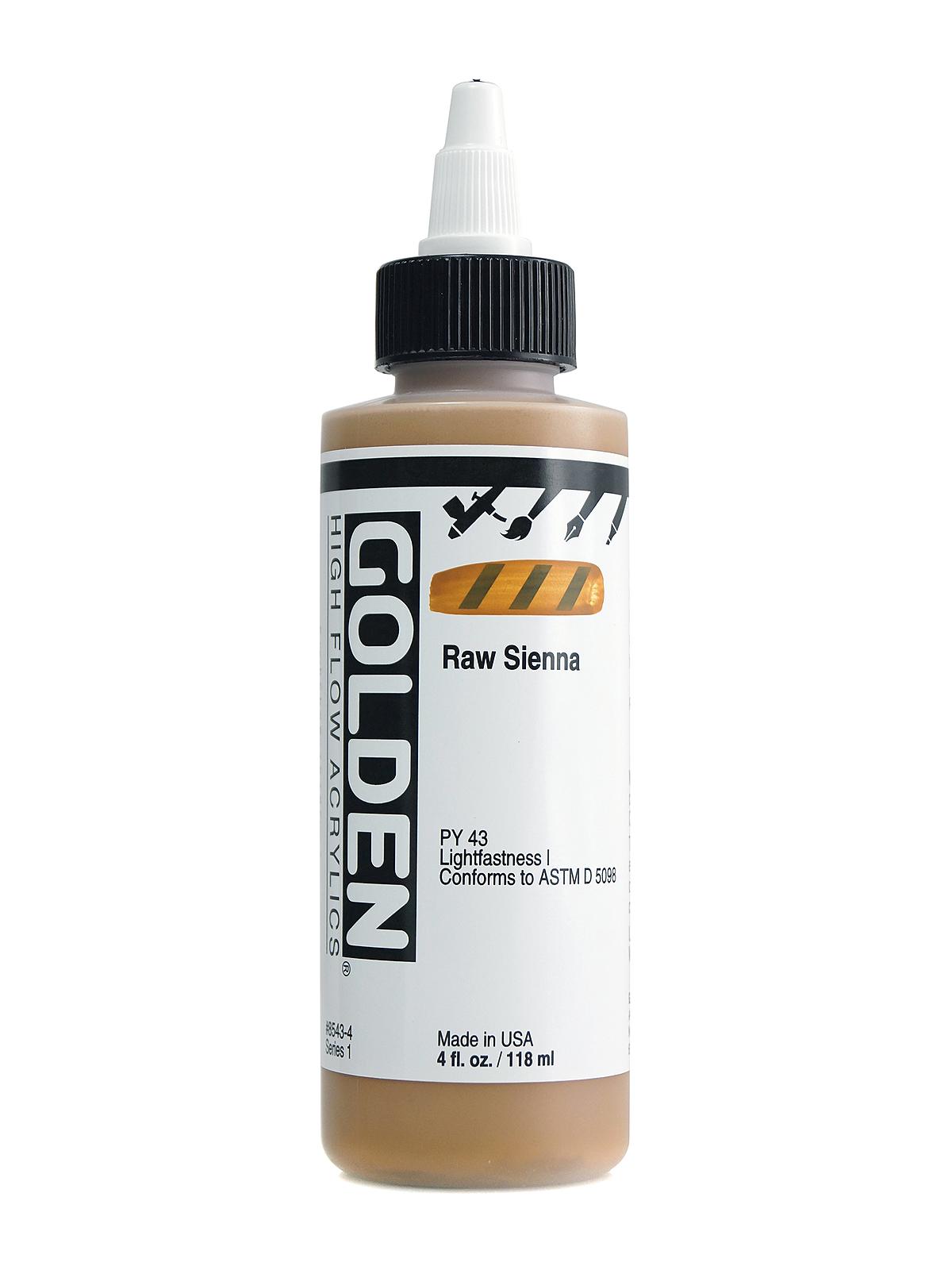 High Flow Acrylics raw sienna 4 oz.