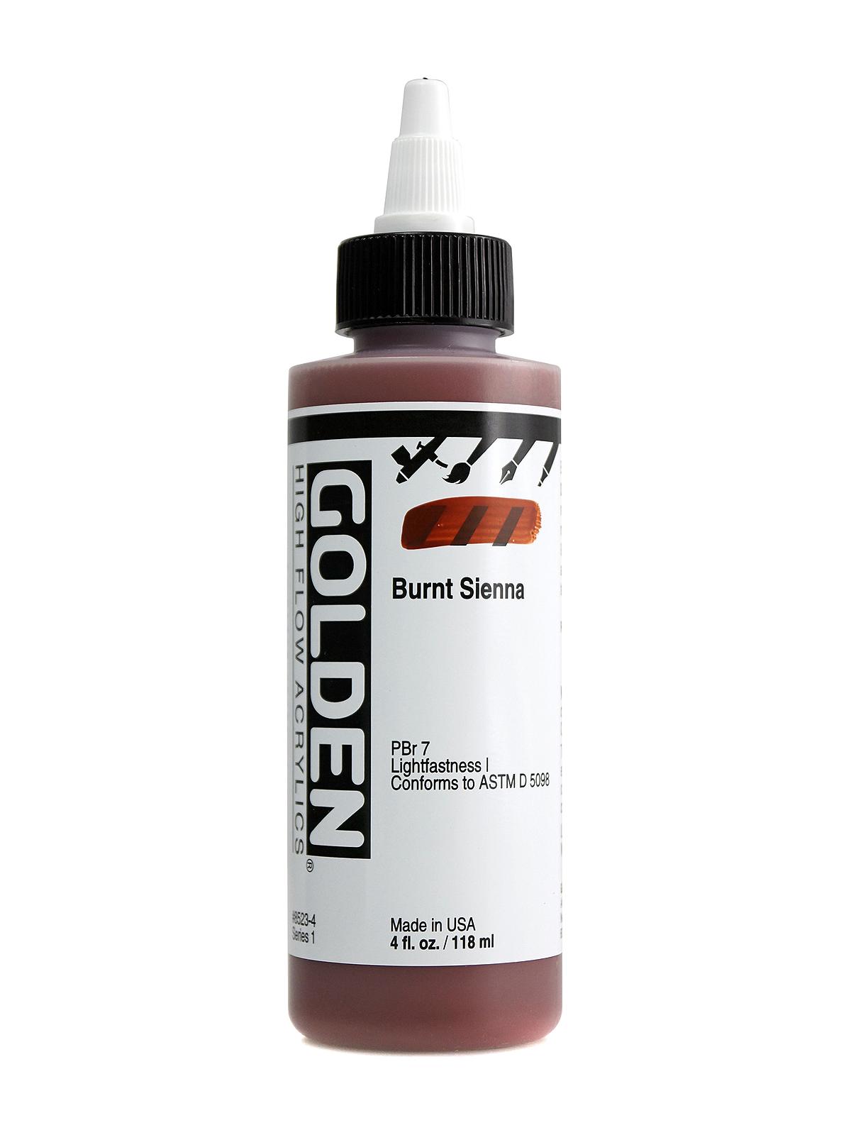 High Flow Acrylics burnt sienna 4 oz.