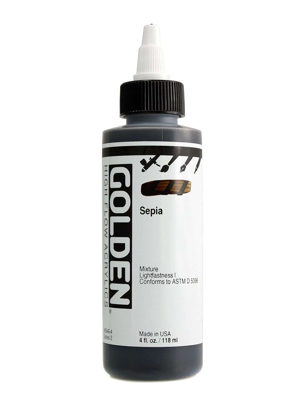 High Flow Acrylics sepia 4 oz.