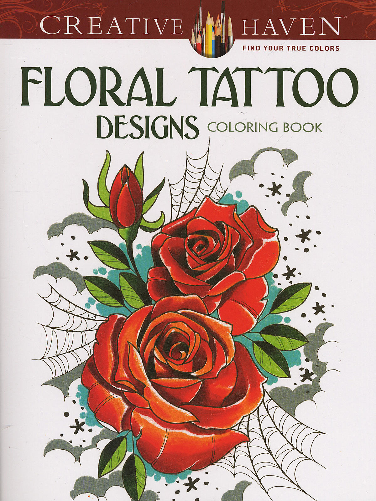 Creative Haven Coloring Books Floral Tattoo Designs