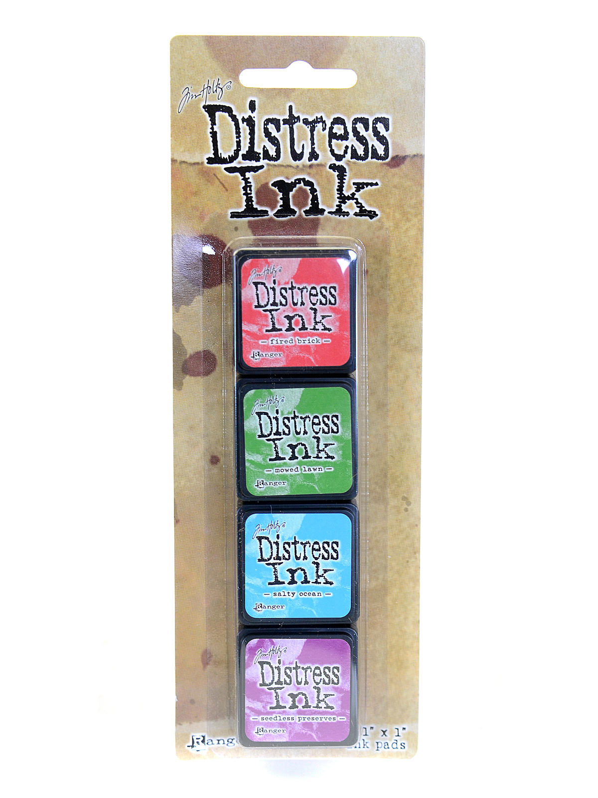 Tim Holtz Mini Distress Ink Pads kit #2 1 in. x 1 in. set of 4 colors