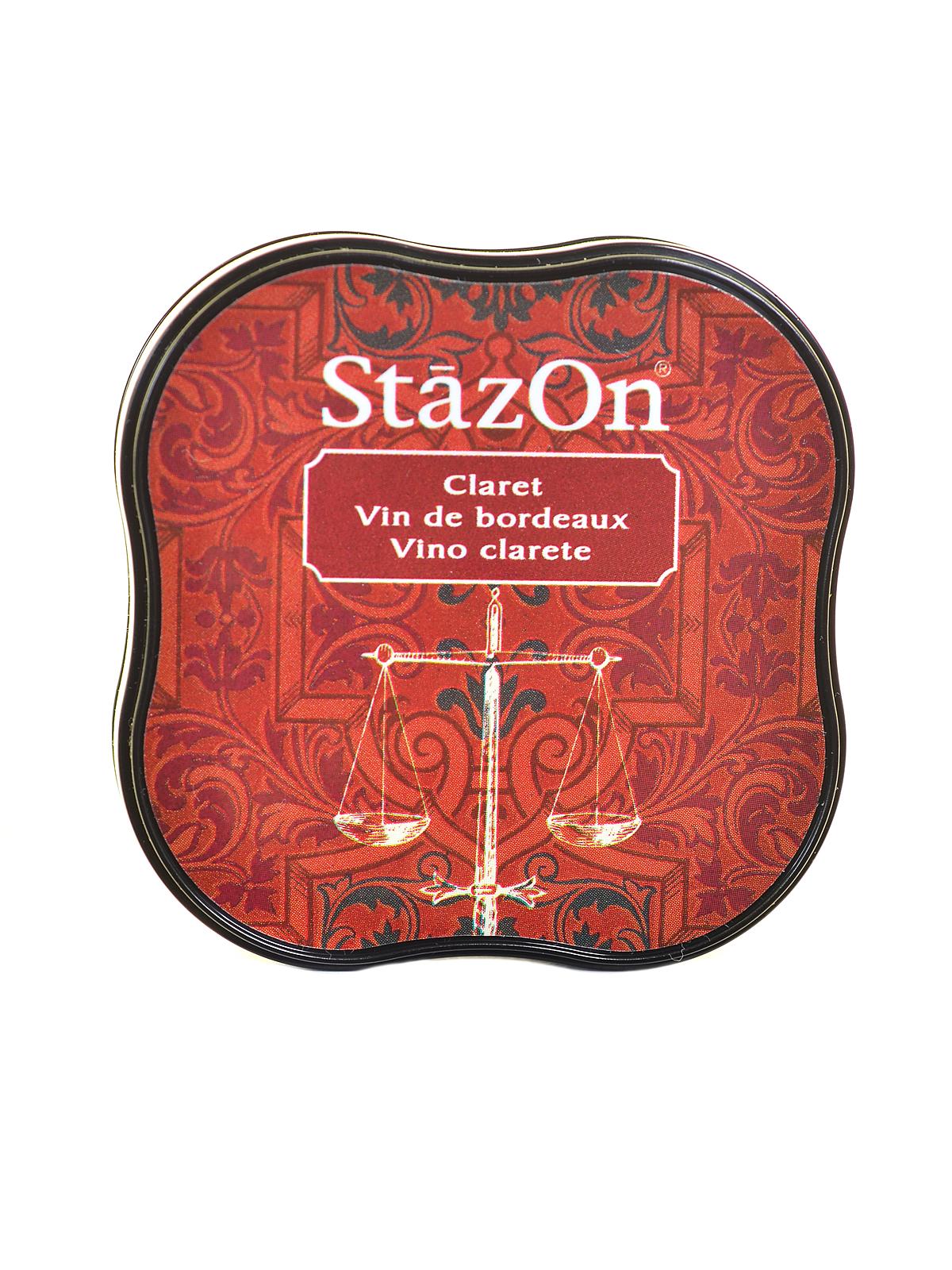 StazOn Solvent Ink claret 2.375 in. x 2.375 in. midi pad