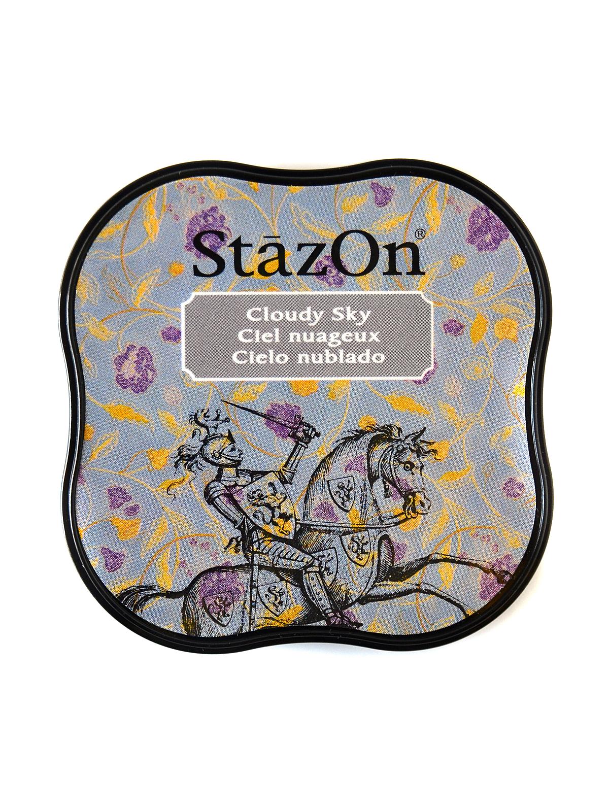 StazOn Solvent Ink cloudy sky 2.375 in. x 2.375 in. midi pad