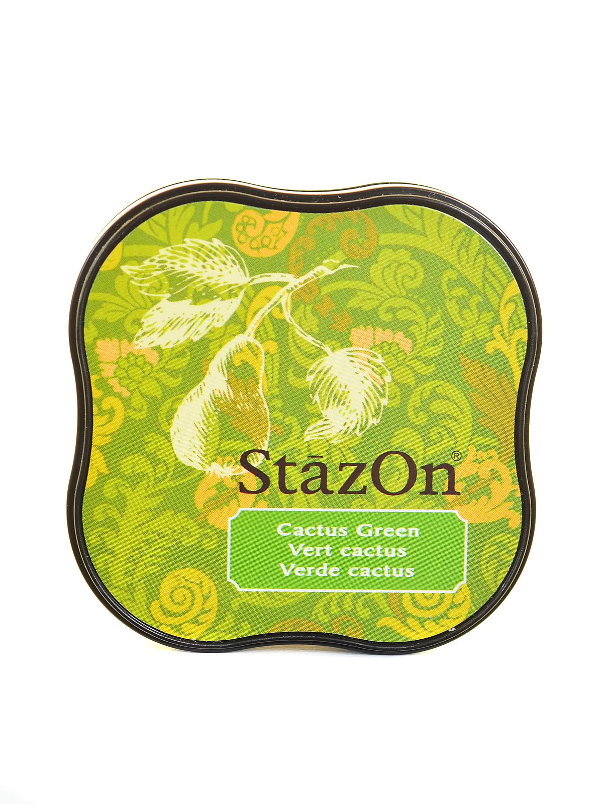 StazOn Solvent Ink cactus green 2.375 in. x 2.375 in. midi pad