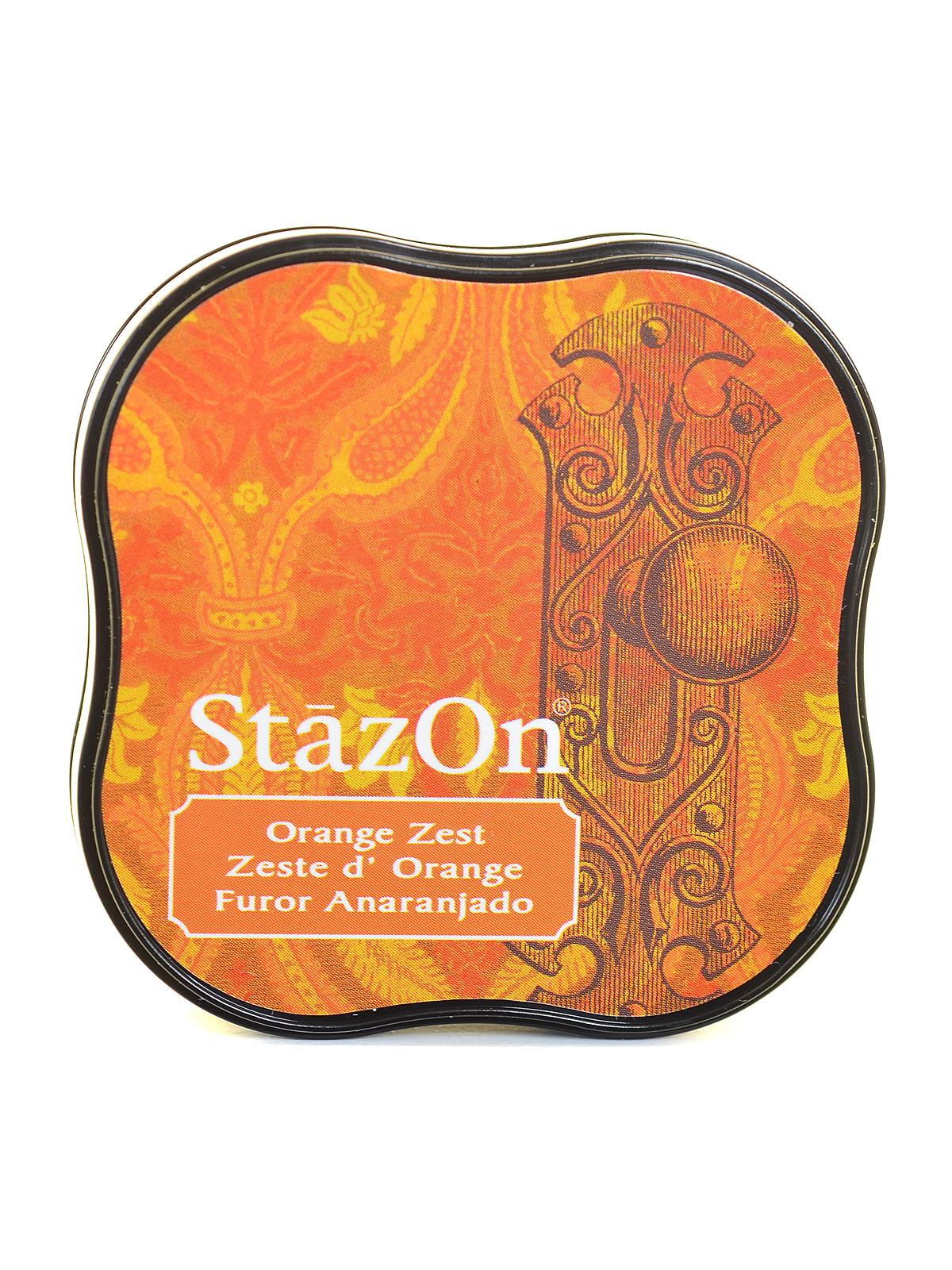 Stazon Solvent Ink Orange Zest 2.375 In. X 2.375 In. Midi Pad