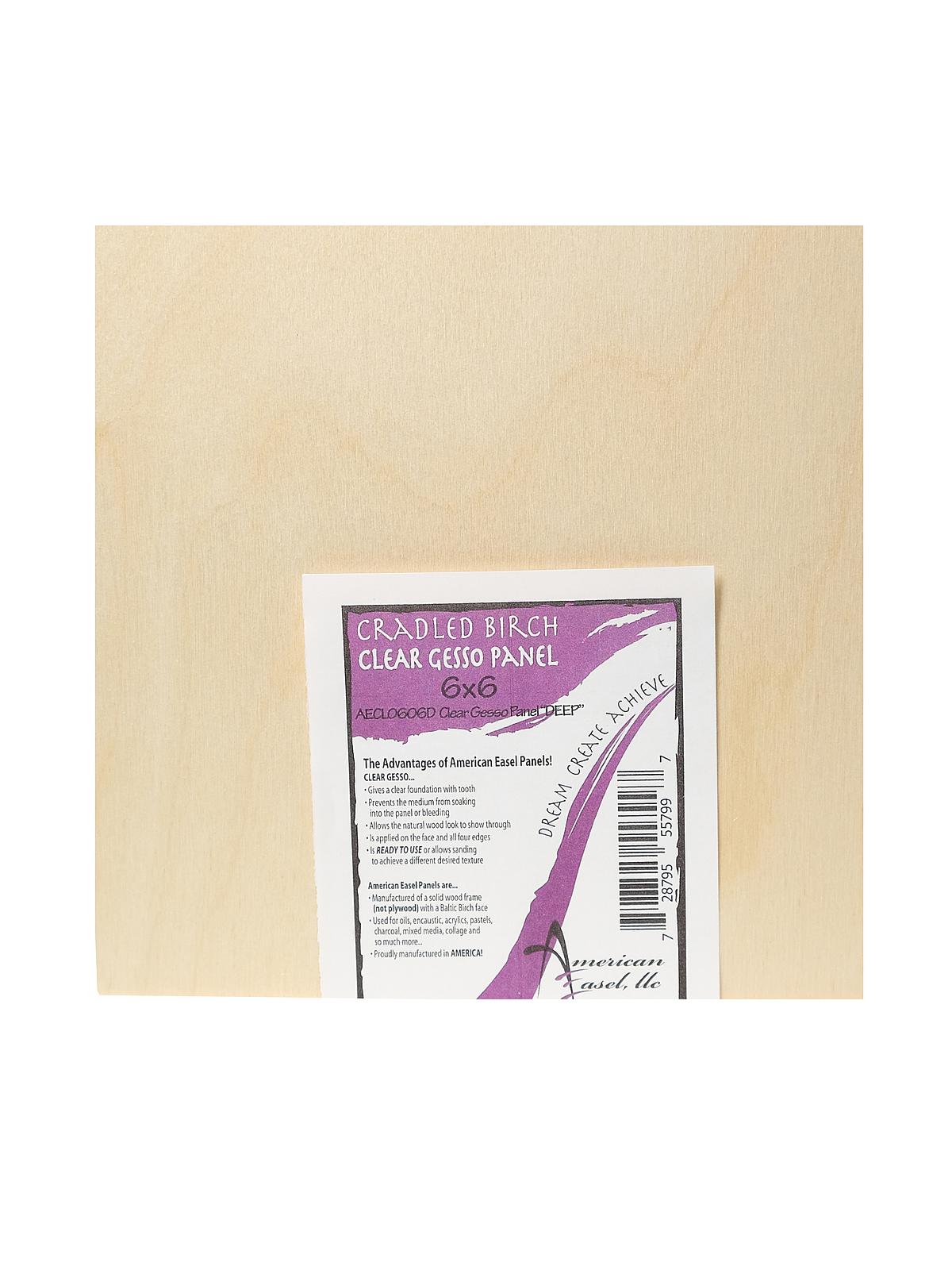 Primed Wood Painting Panel 6 in. x 6 in. clear gesso