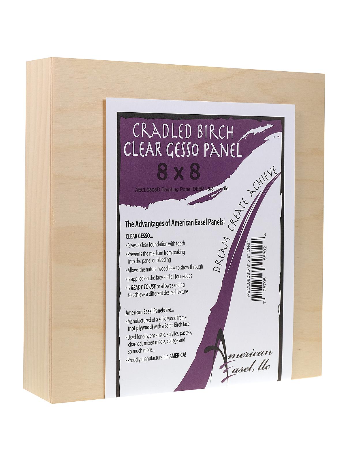 Primed Wood Painting Panel 8 in. x 8 in. clear gesso