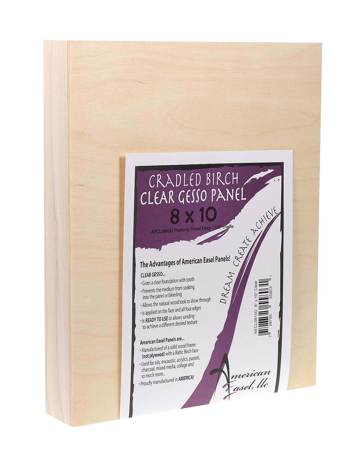 Primed Wood Painting Panel 8 in. x 10 in. clear gesso