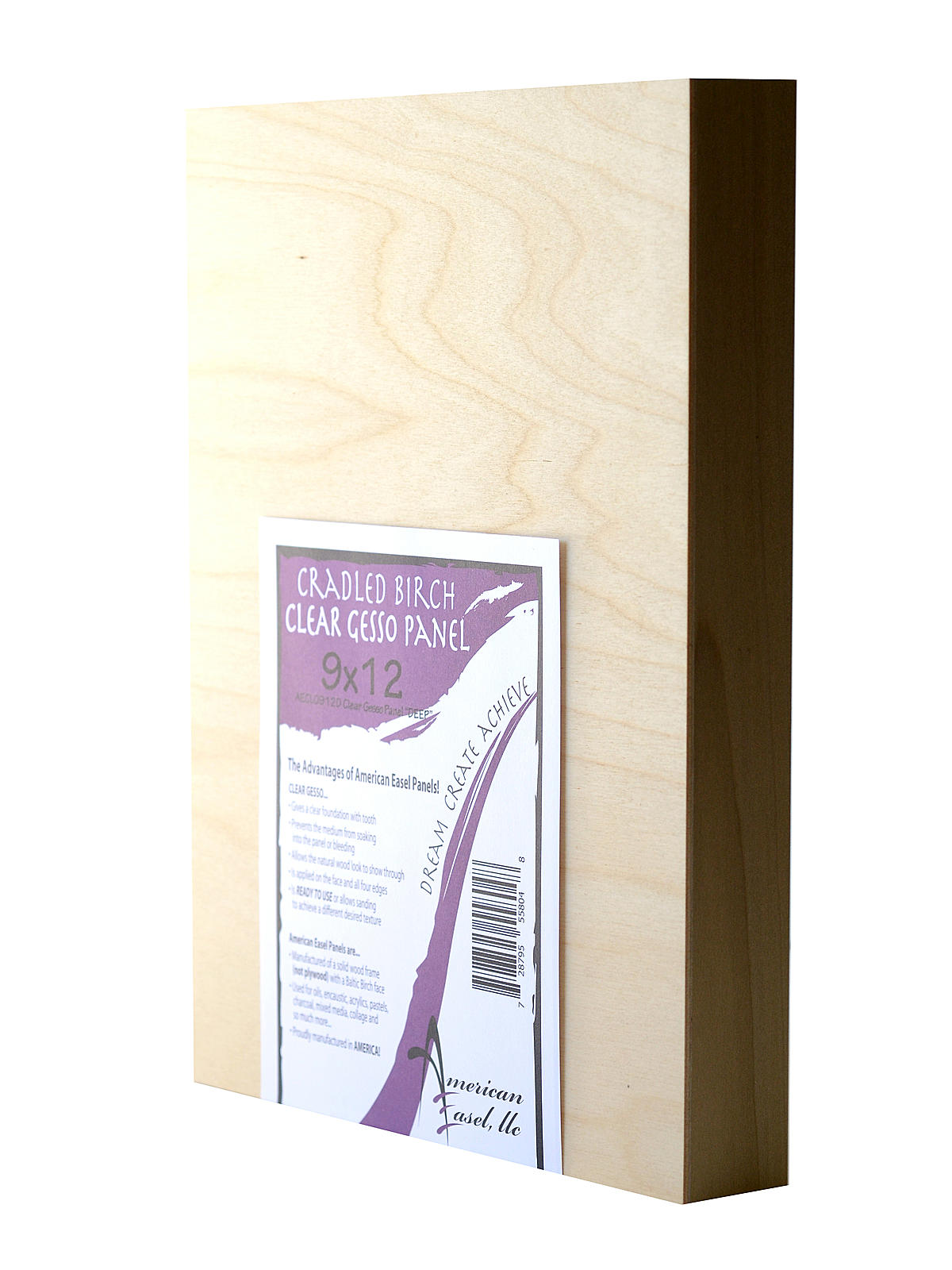 Primed Wood Painting Panel 9 in. x 12 in. clear gesso