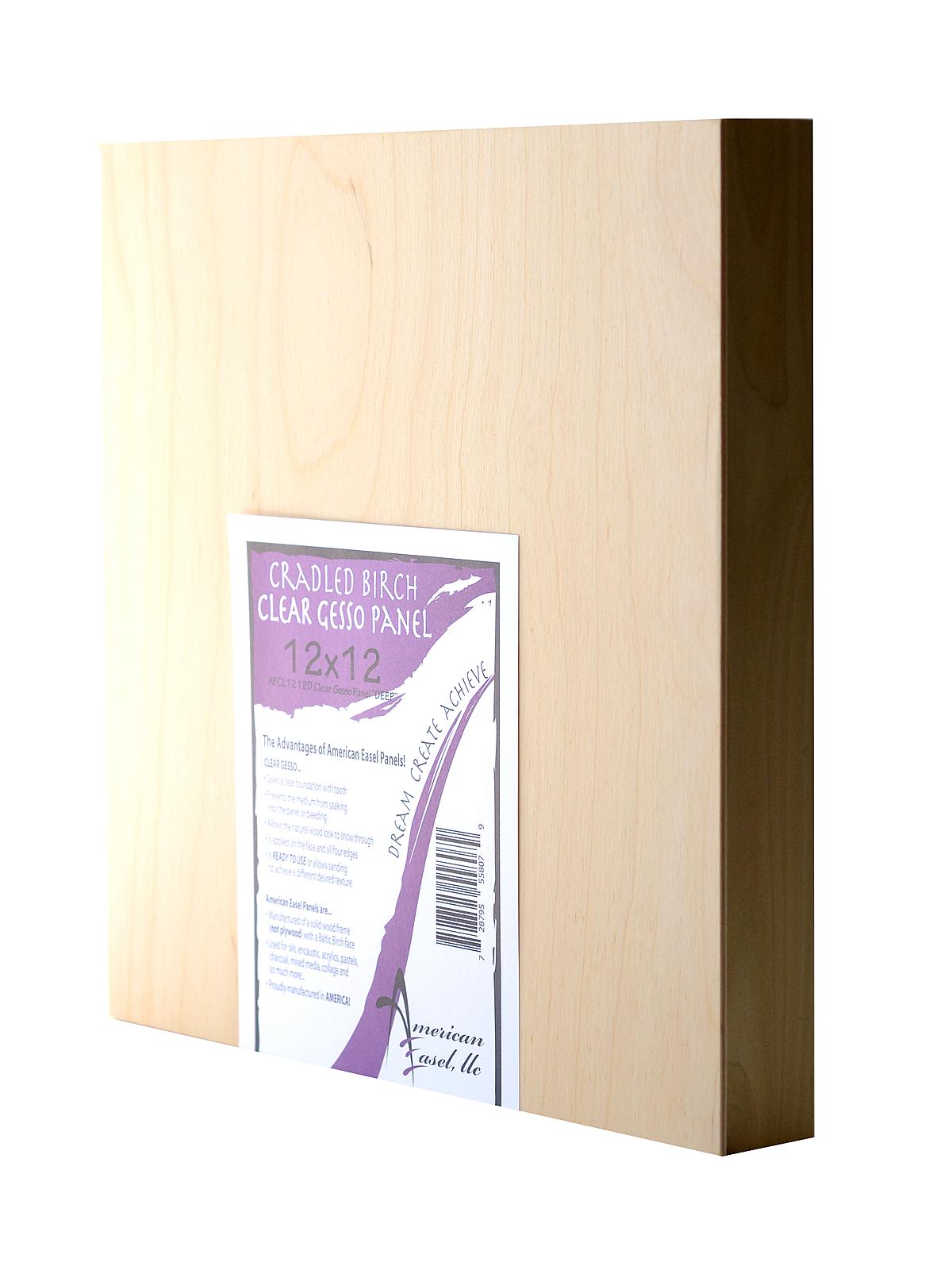 Primed Wood Painting Panel 12 in. x 12 in. clear gesso