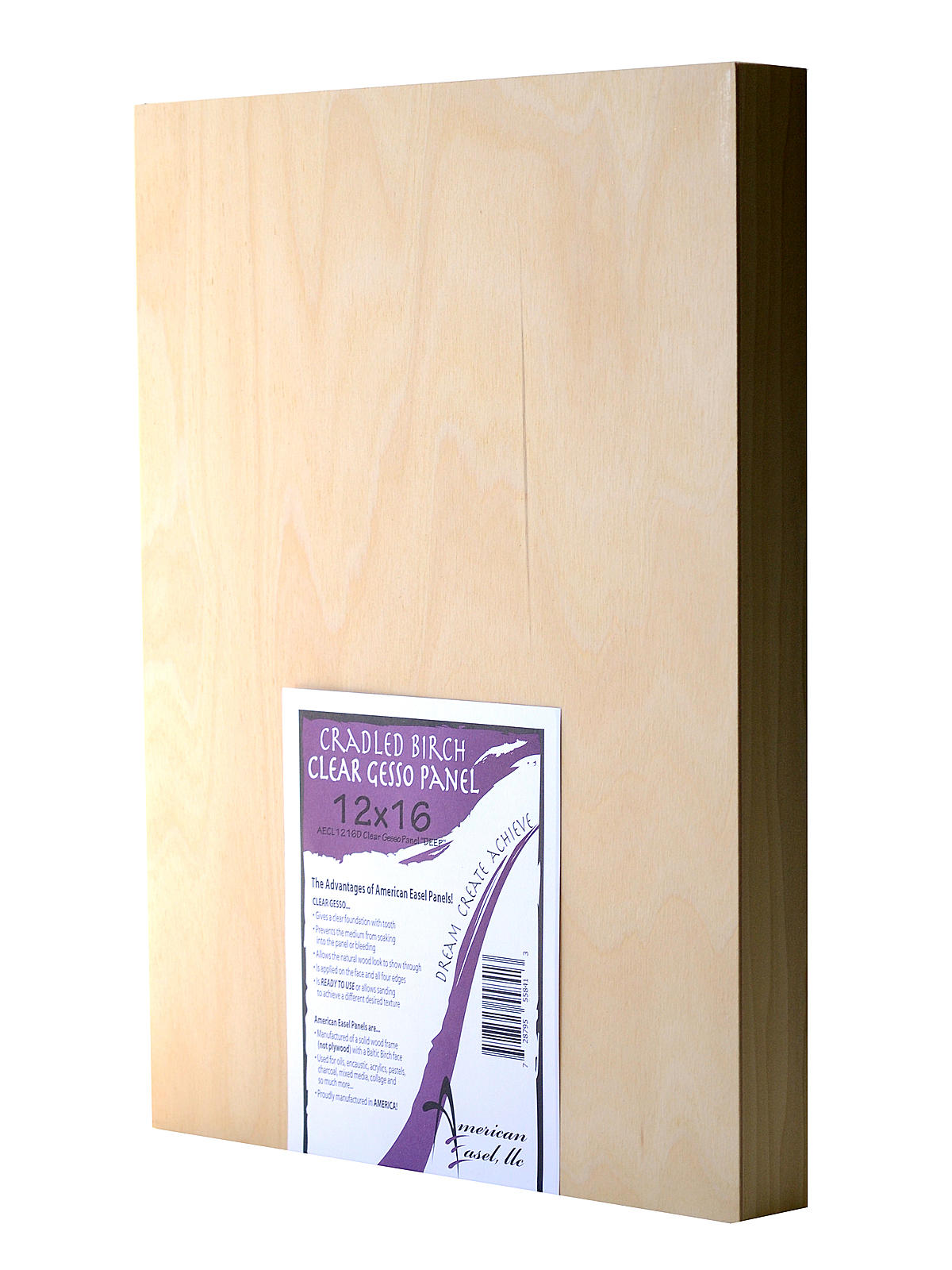 Primed Wood Painting Panel 12 in. x 16 in. clear gesso