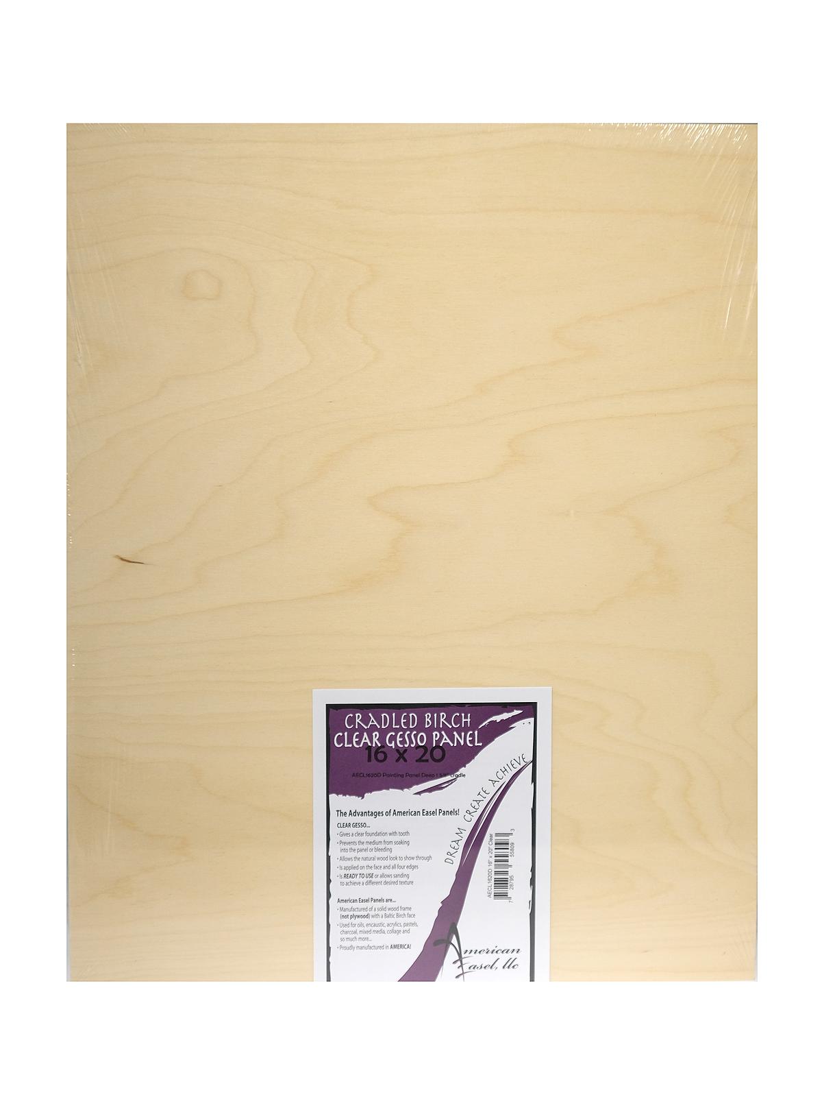 Primed Wood Painting Panel 16 in. x 20 in. clear gesso