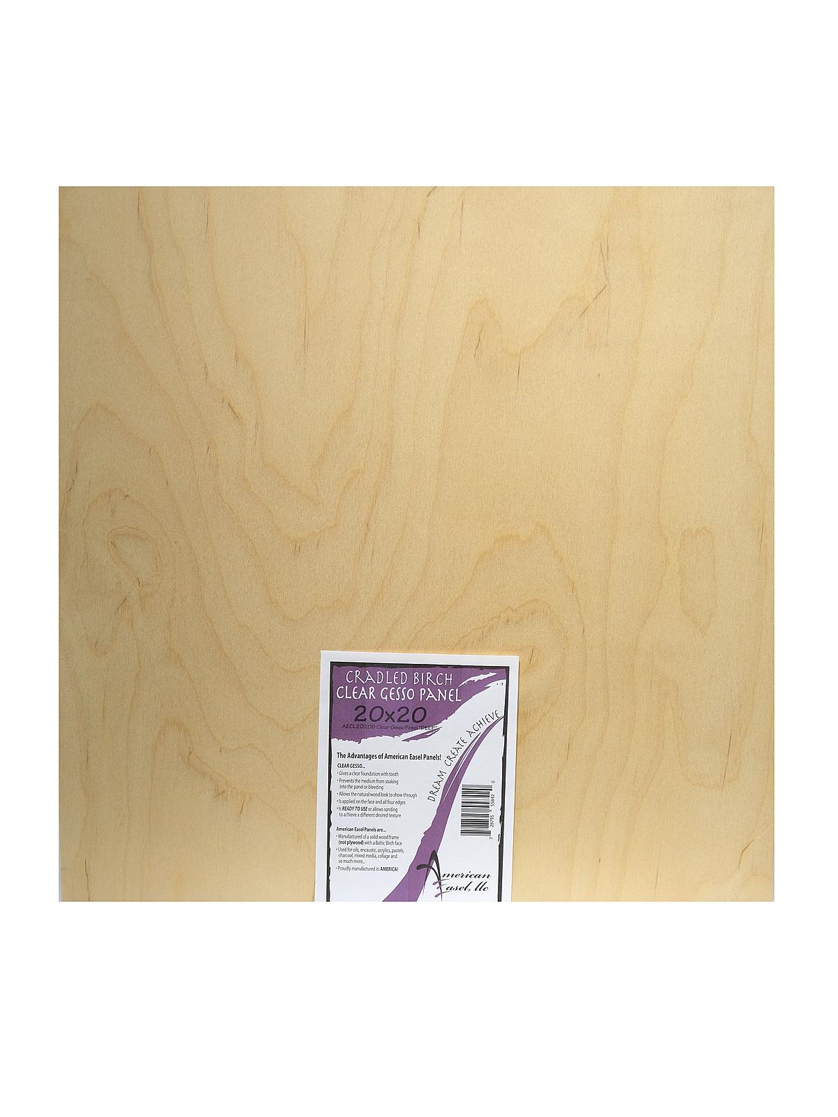 Primed Wood Painting Panel 20 in. x 20 in. clear gesso