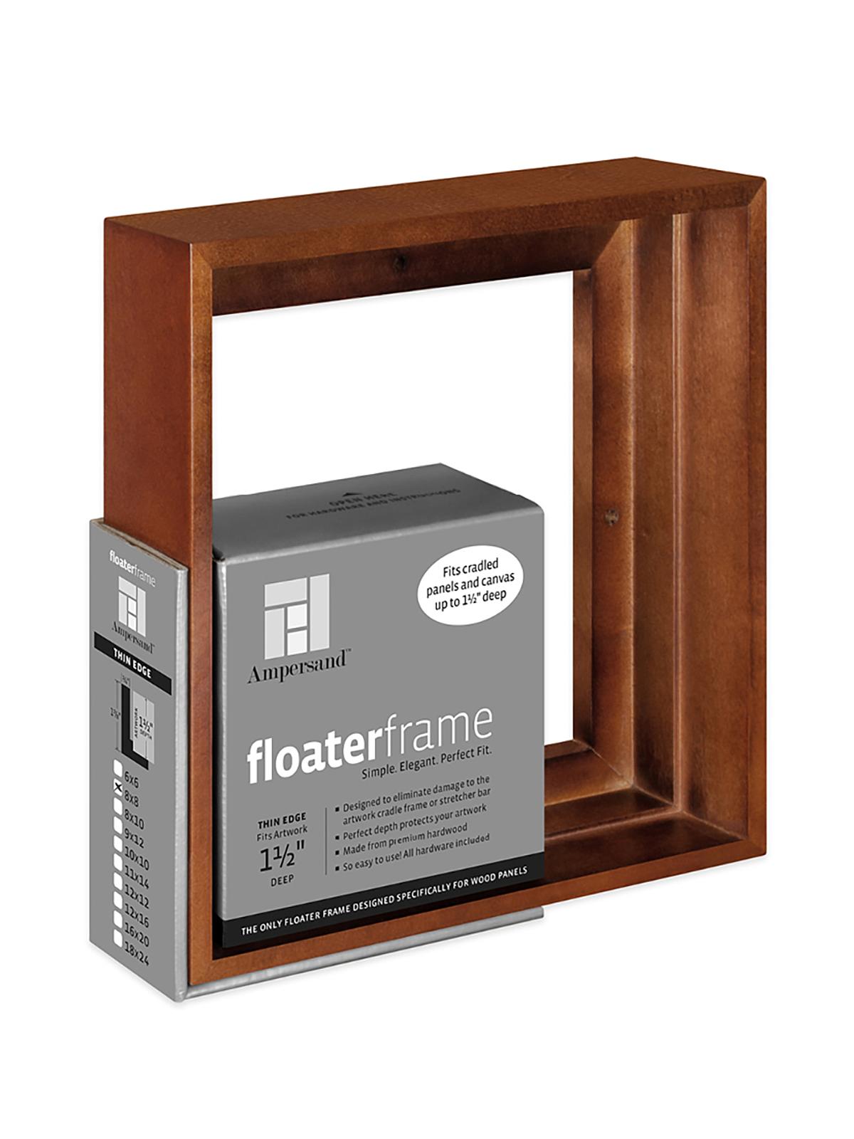 Thin Floaterframes 7 8 in. 8 in. x 8 in. walnut